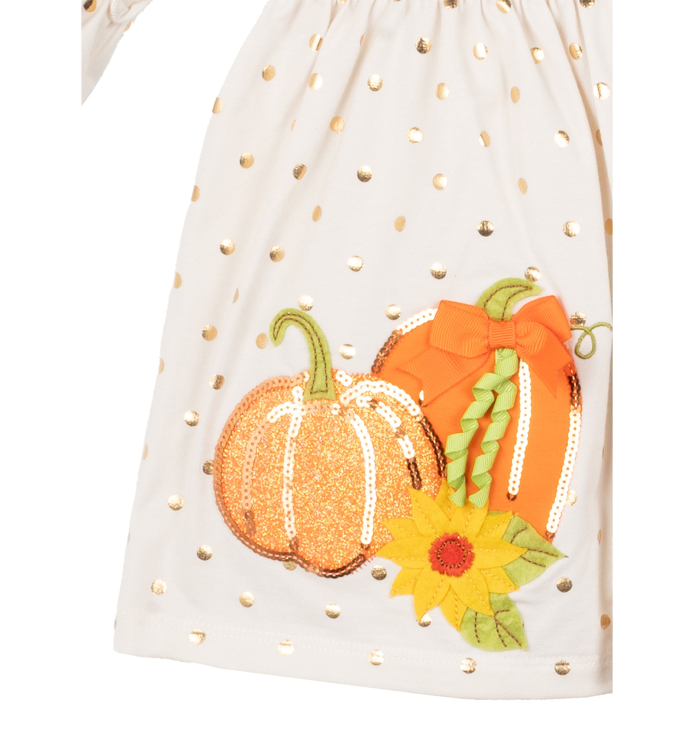 Toddler Girls Pumpkin Appliqué Top and Ruffle Leggings Set