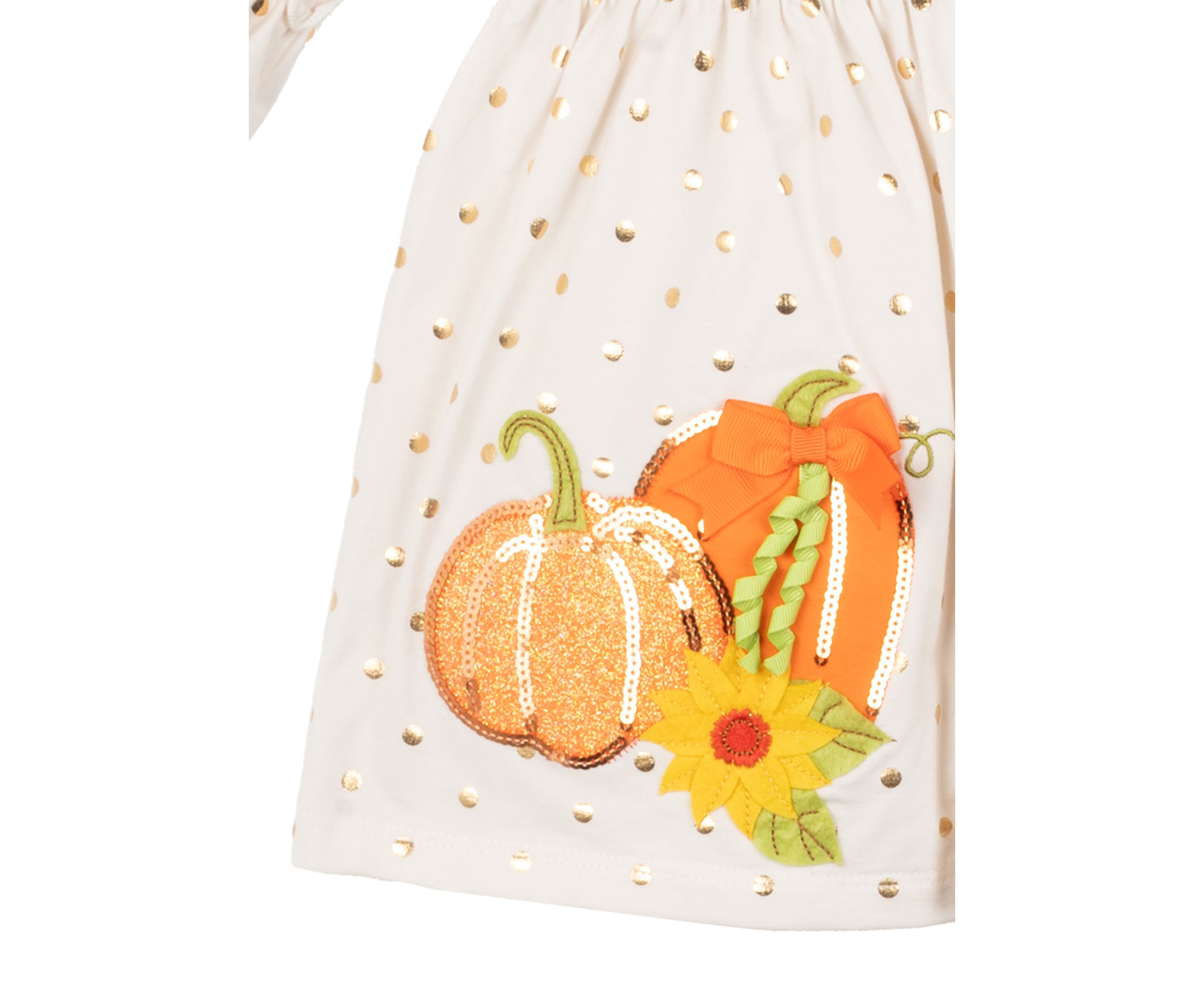 Toddler Girls Pumpkin Appliqué Top and Ruffle Leggings Set