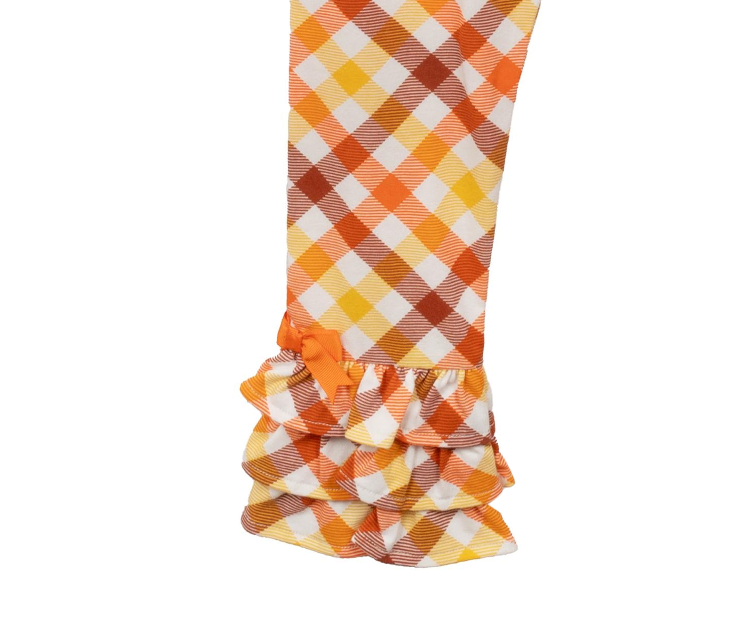 Toddler Girls Pumpkin Appliqué Top and Ruffle Leggings Set