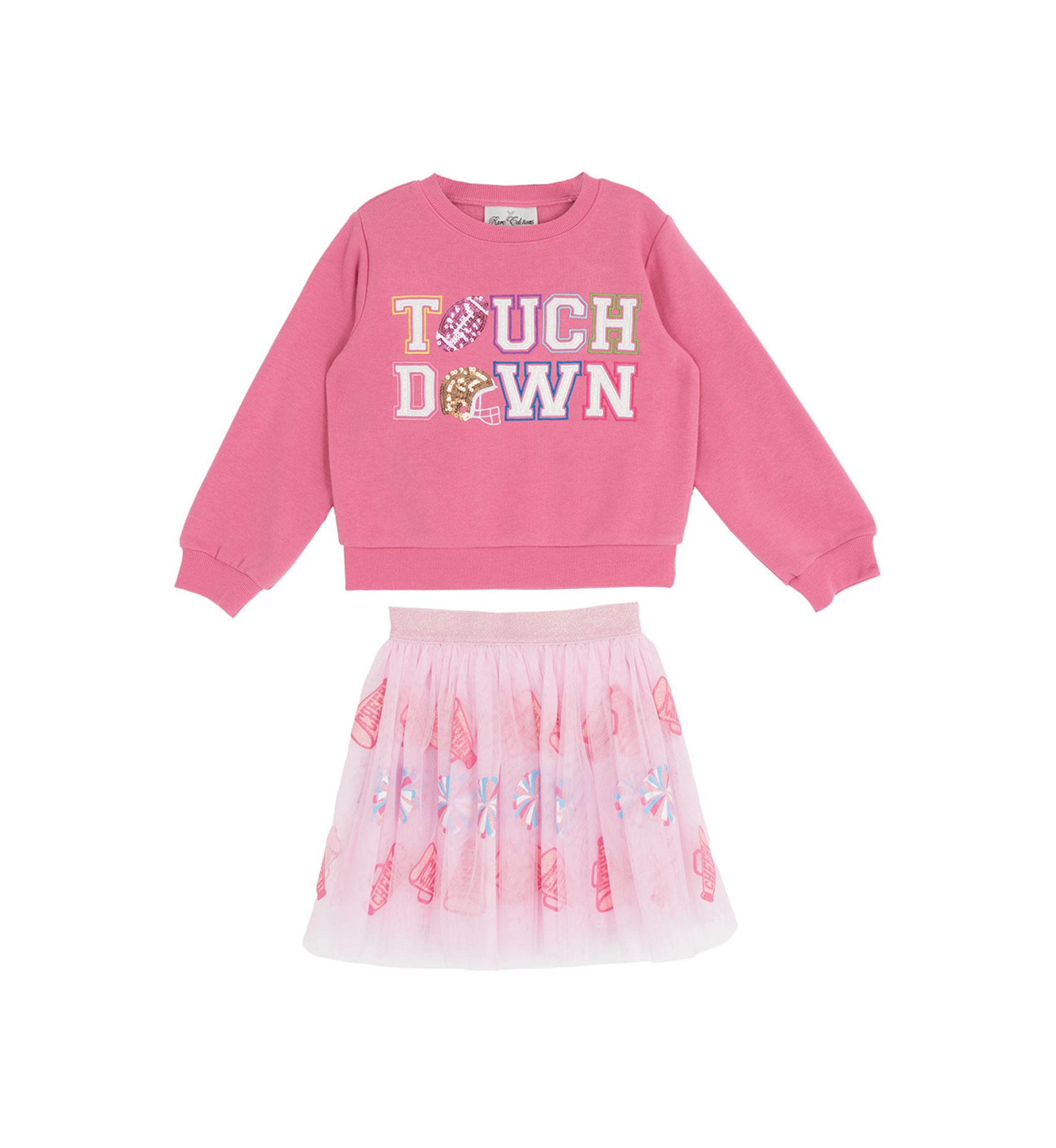 Toddler Girls Touchdown Graphic Sweatshirt and Skirt Set