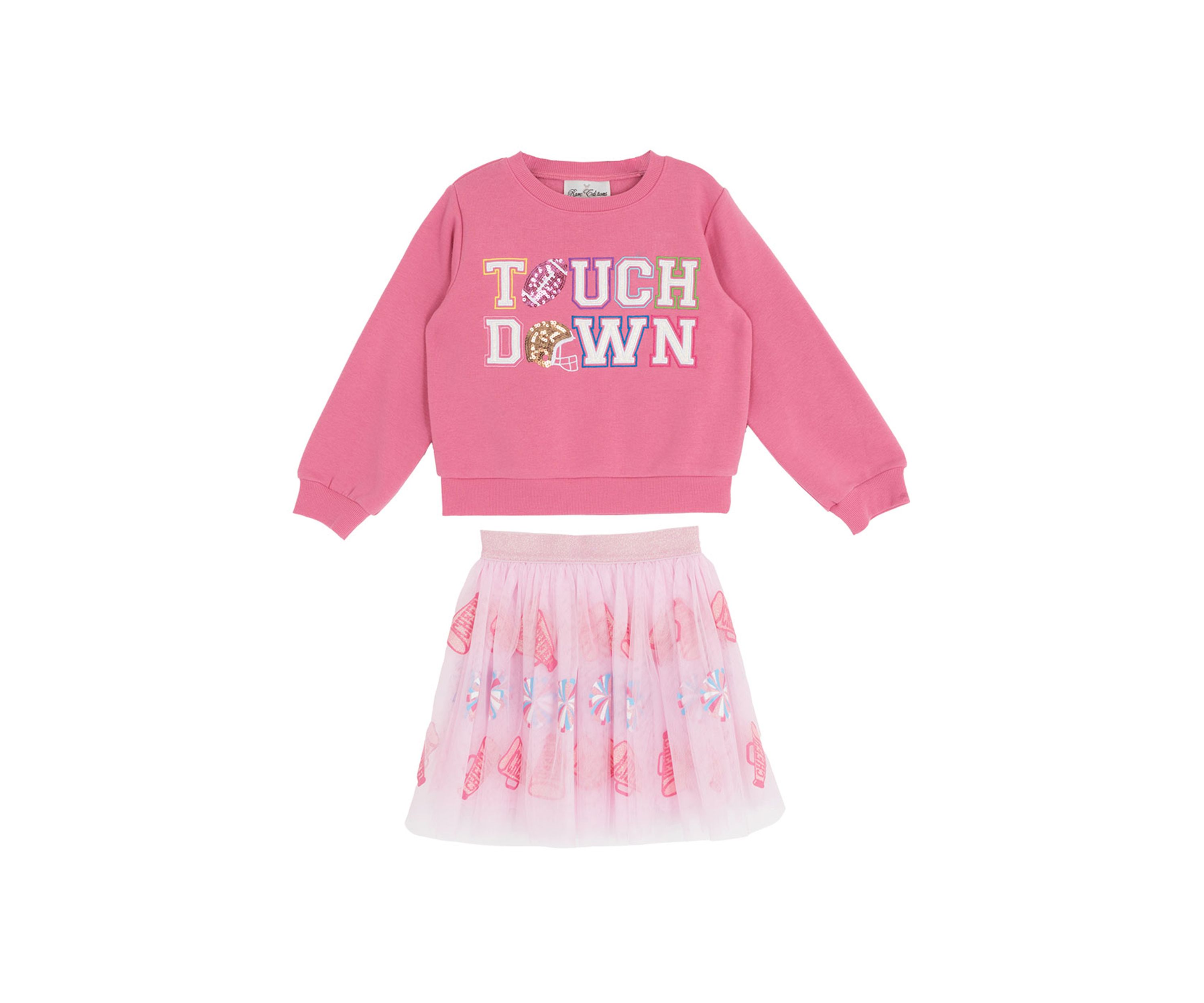 Toddler Girls Touchdown Graphic Sweatshirt and Skirt Set