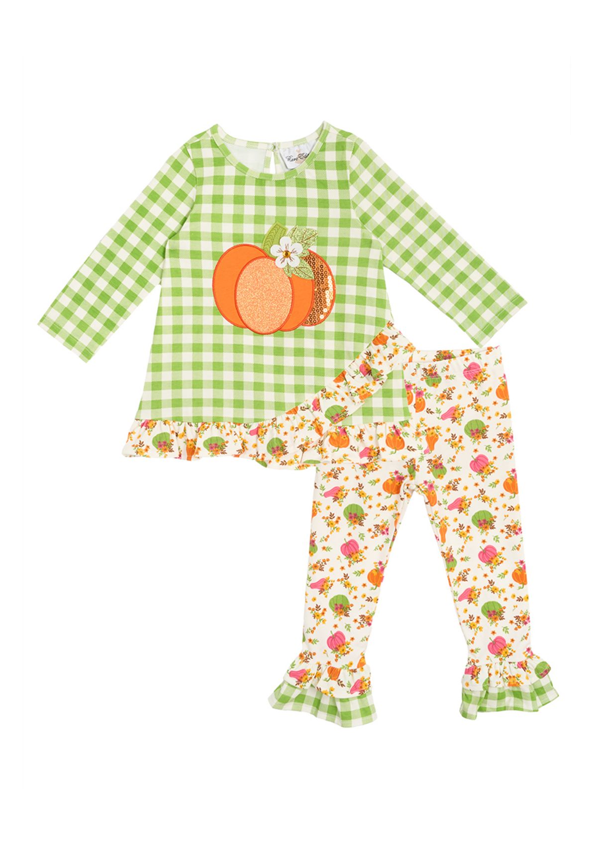 Toddler Girls Gingham Appliqué Top and Leggings Set