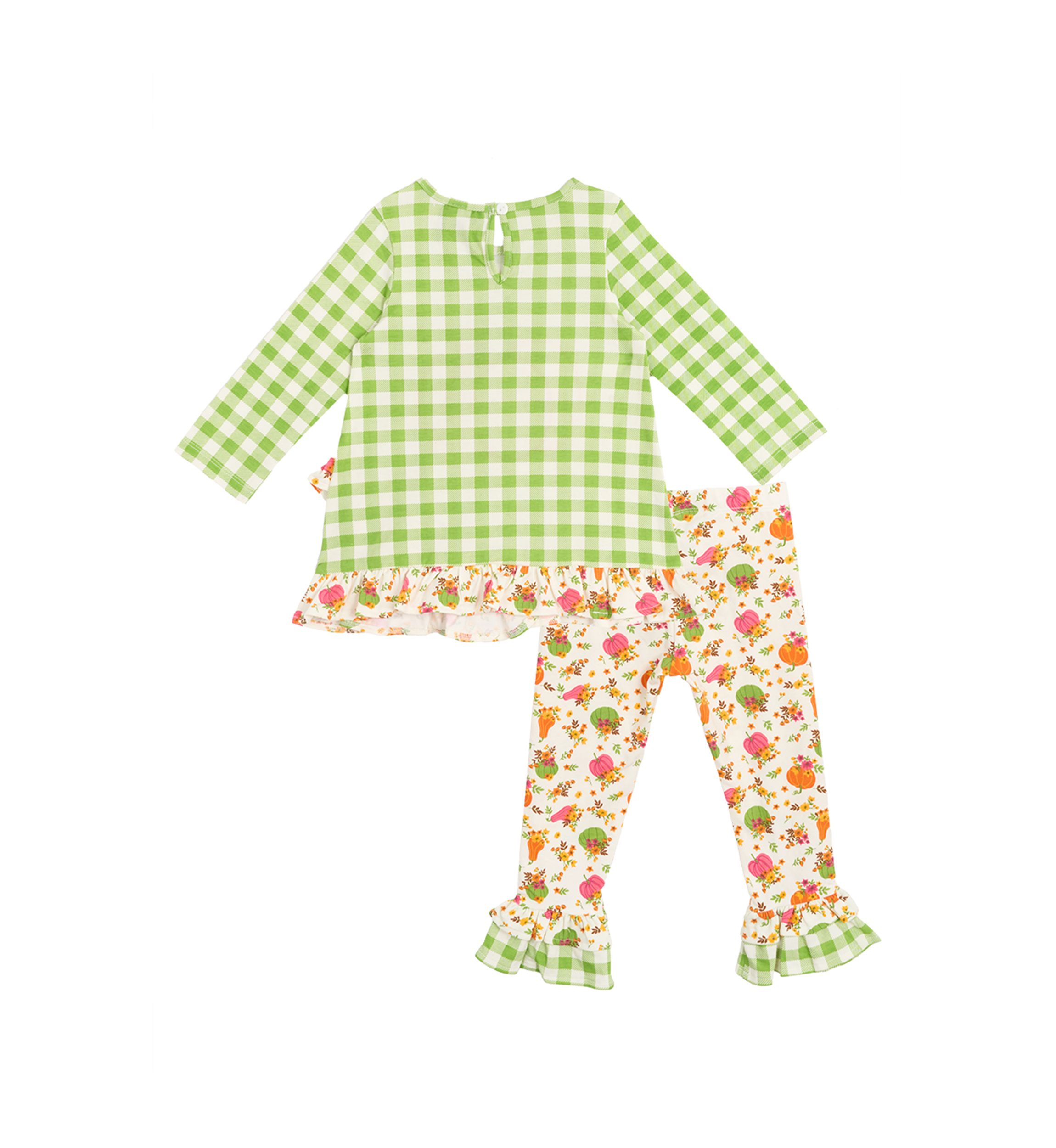 Toddler Girls Gingham Appliqué Top and Leggings Set