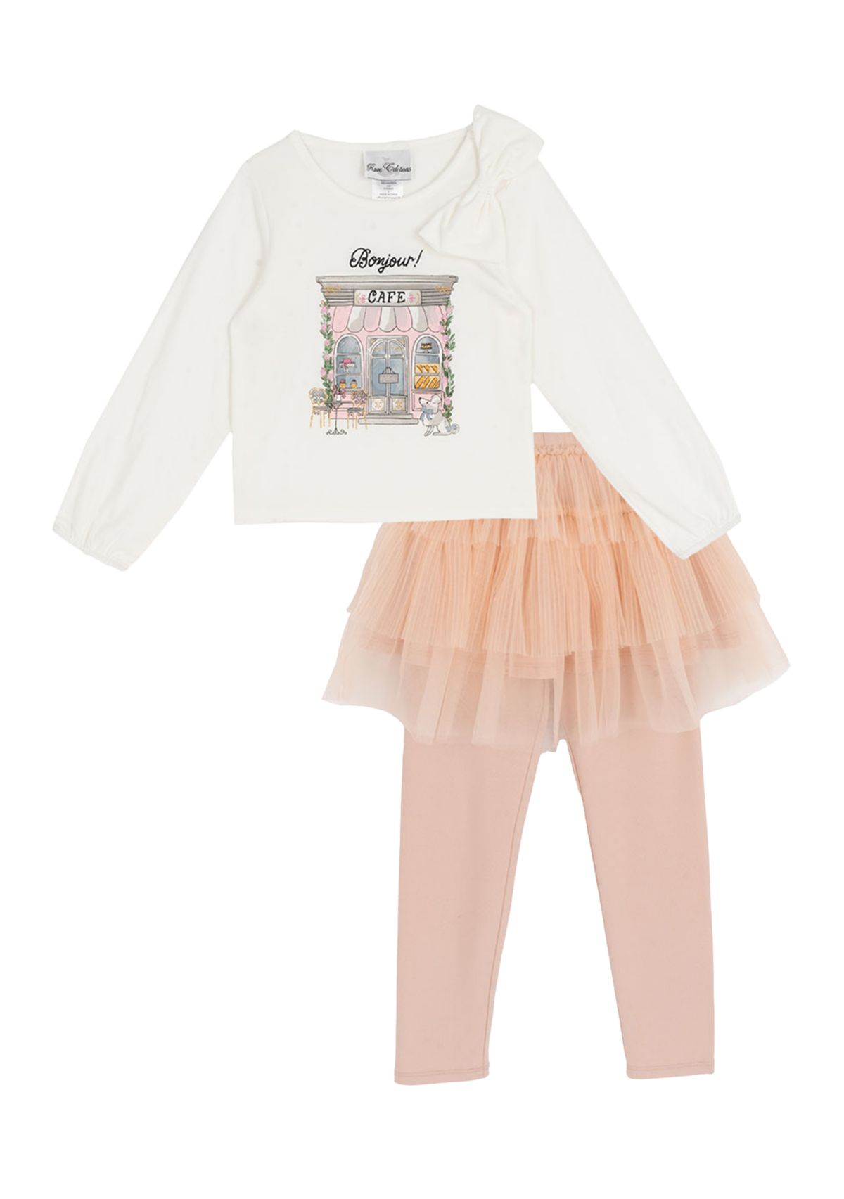 Toddler Girls Graphic Paris Top and Tutu Leggings Set