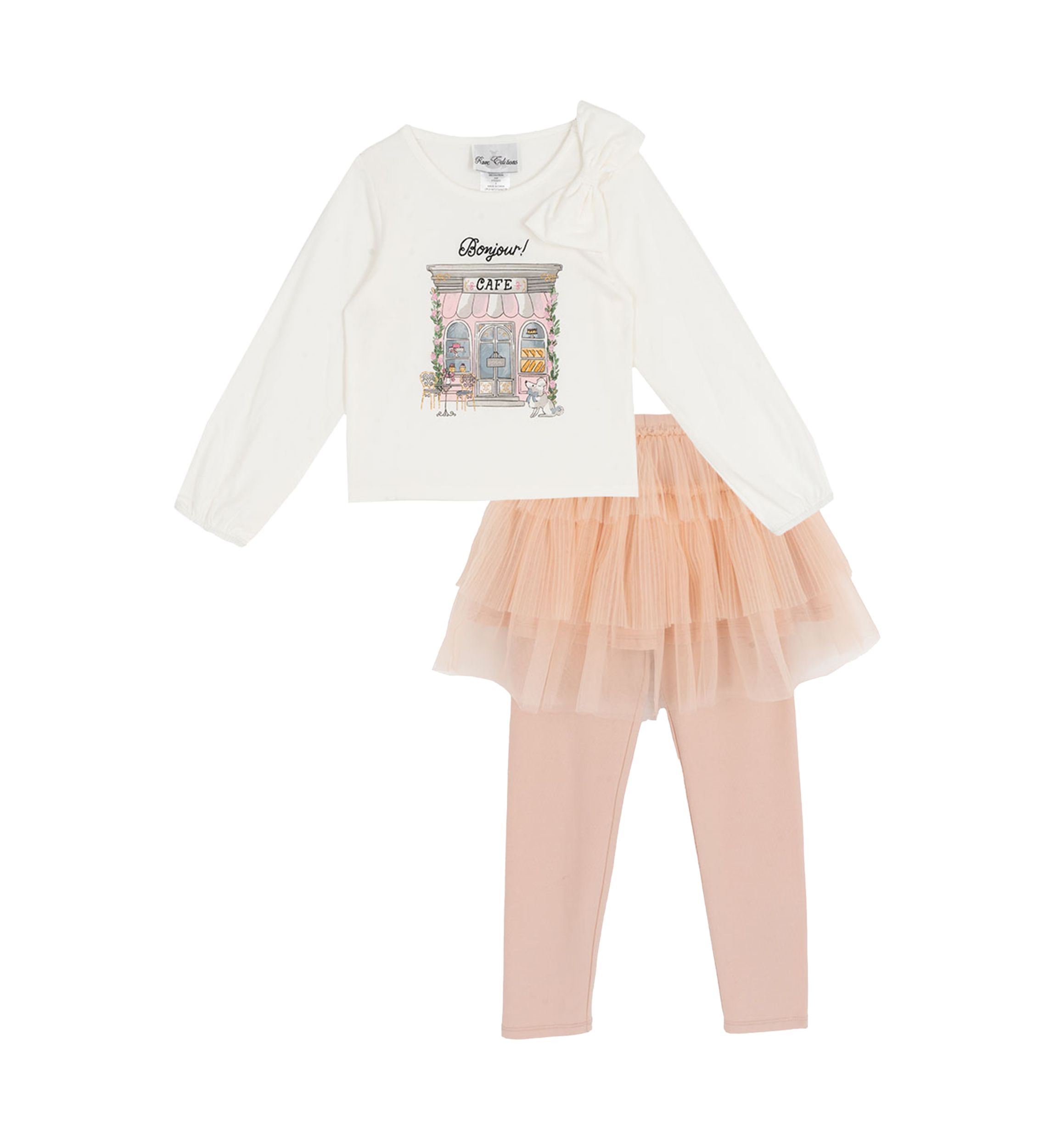 Toddler Girls Graphic Paris Top and Tutu Leggings Set