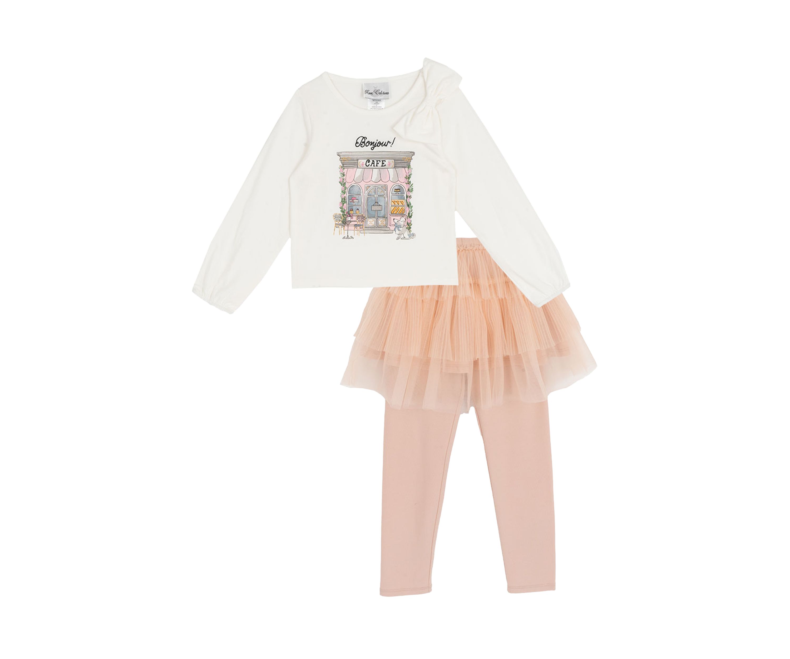 Toddler Girls Graphic Paris Top and Tutu Leggings Set