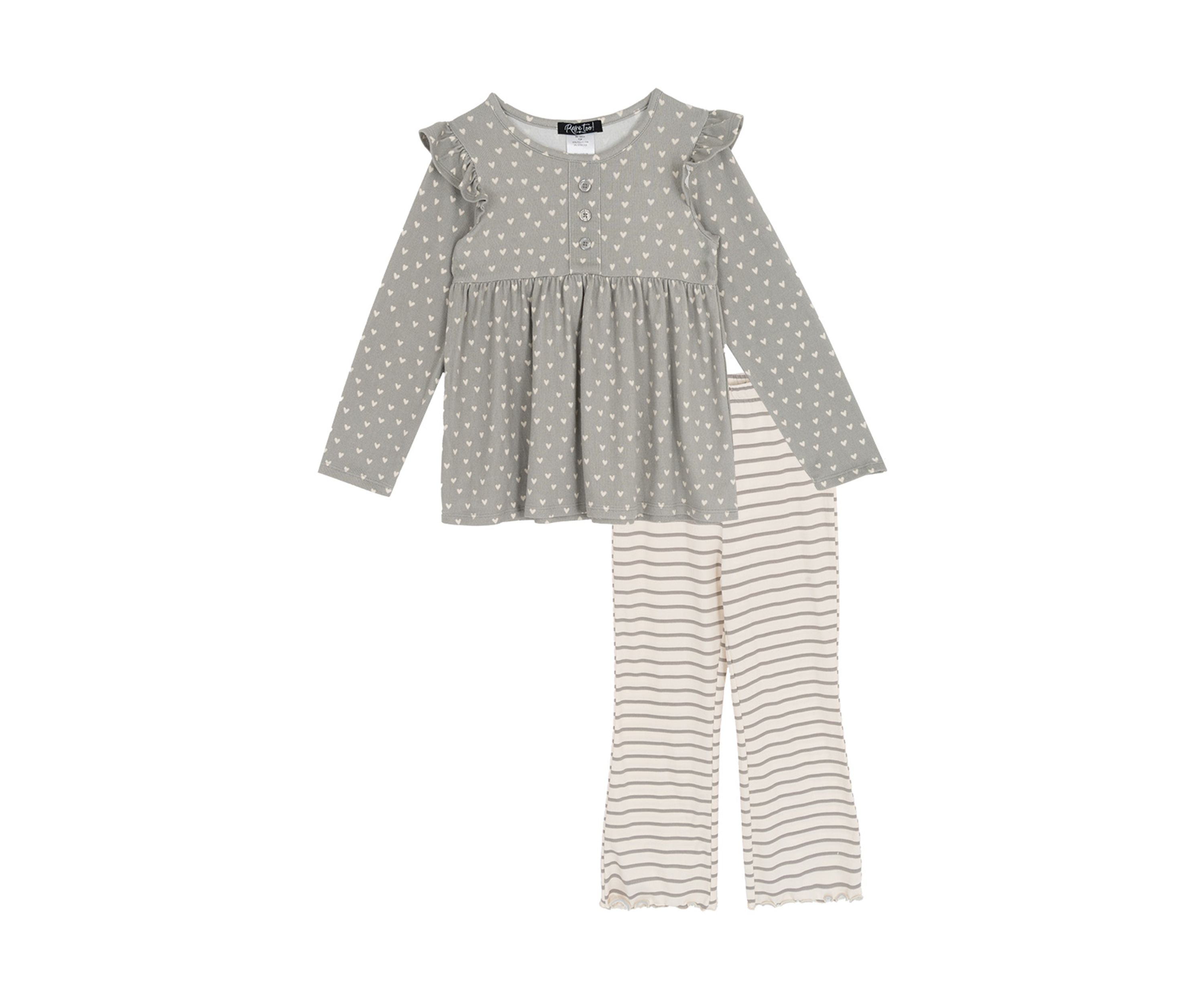 Toddler Girls Heart Stripe Set 