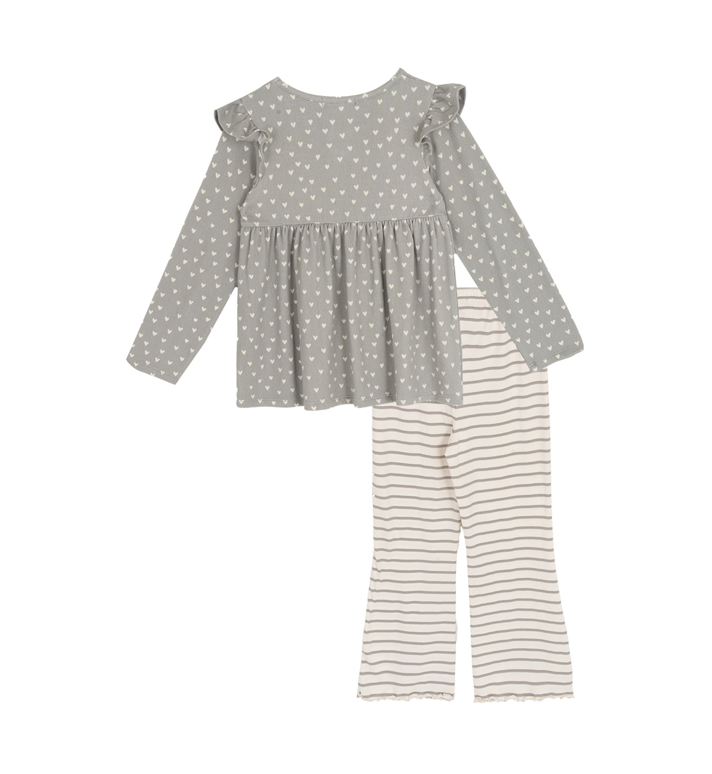 Toddler Girls Heart Stripe Set 