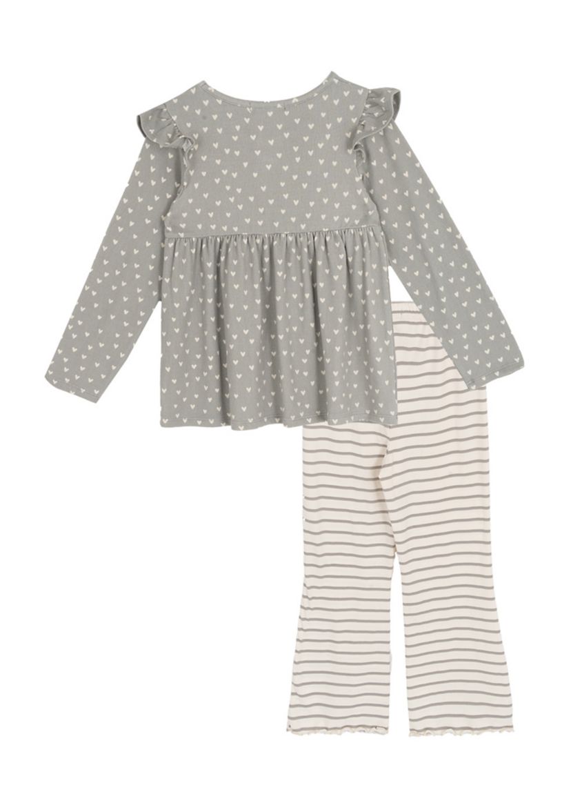 Toddler Girls Heart Stripe Set 
