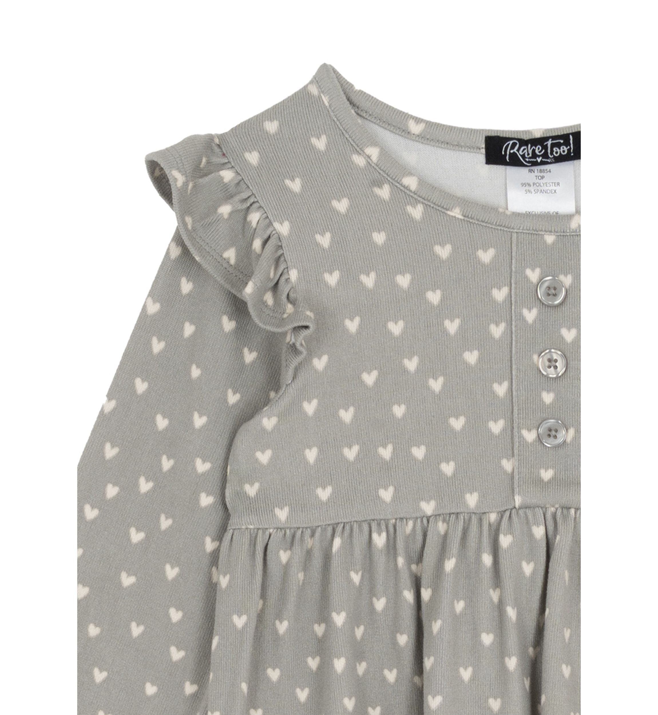 Toddler Girls Heart Stripe Set 