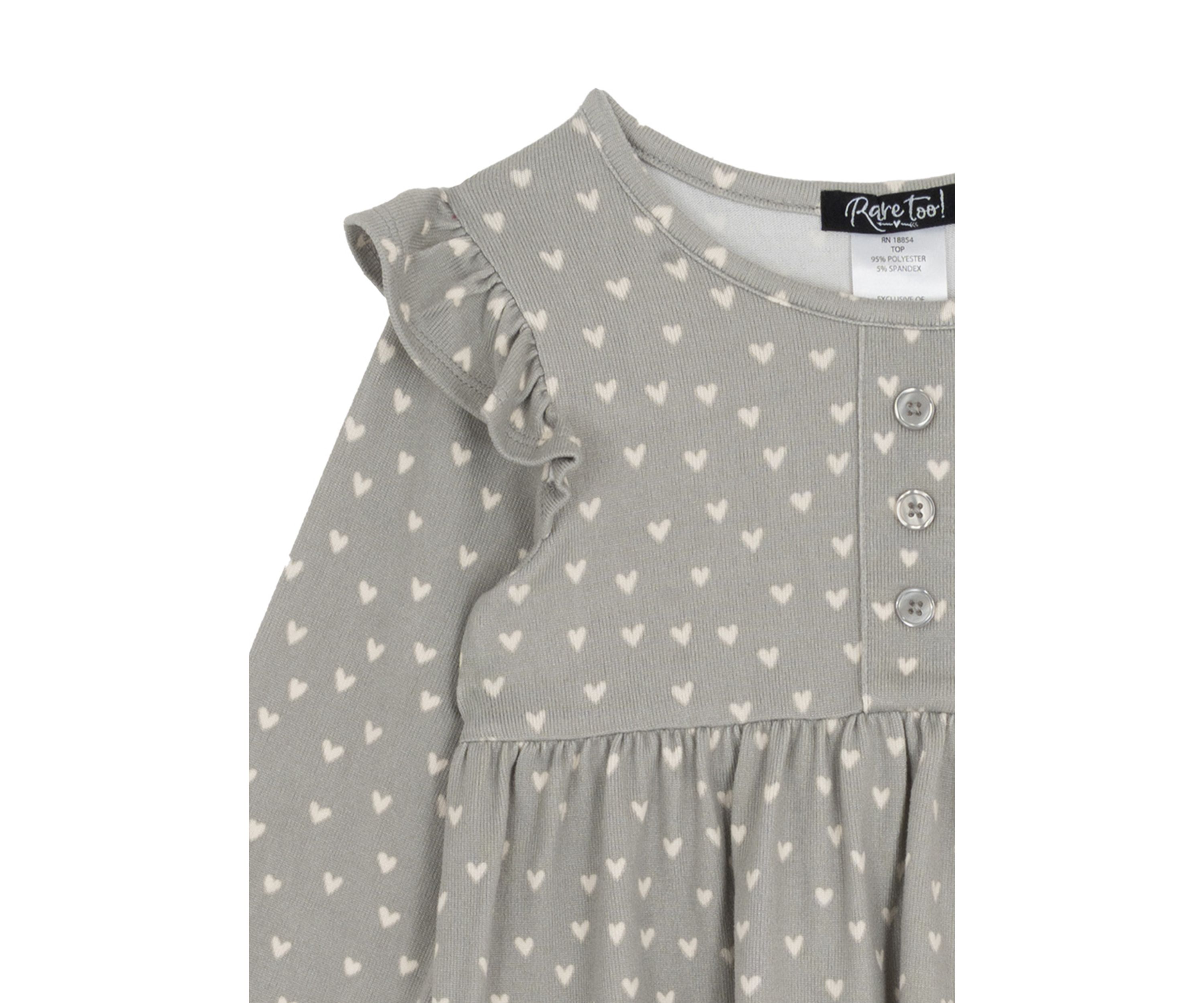 Toddler Girls Heart Stripe Set 
