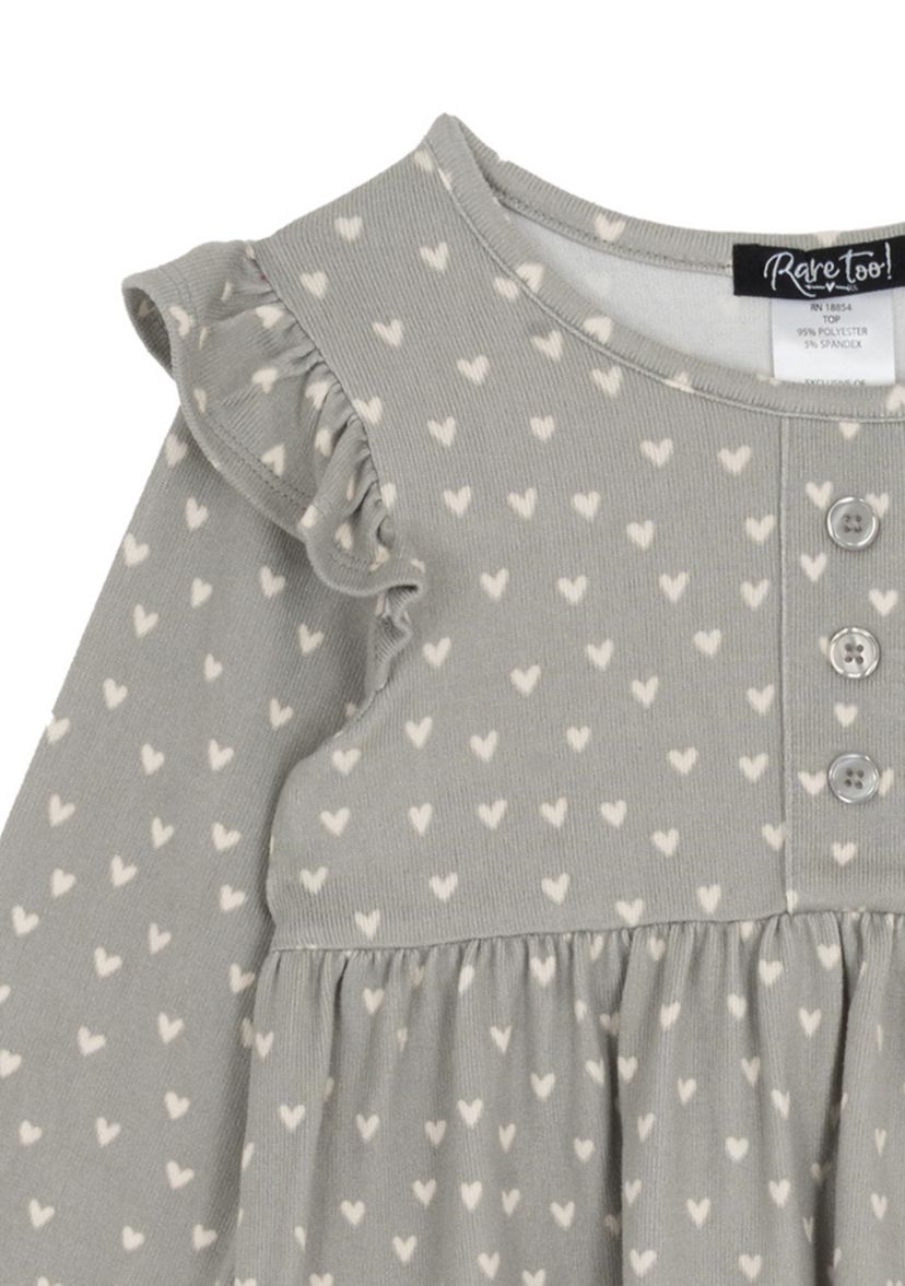 Toddler Girls Heart Stripe Set 