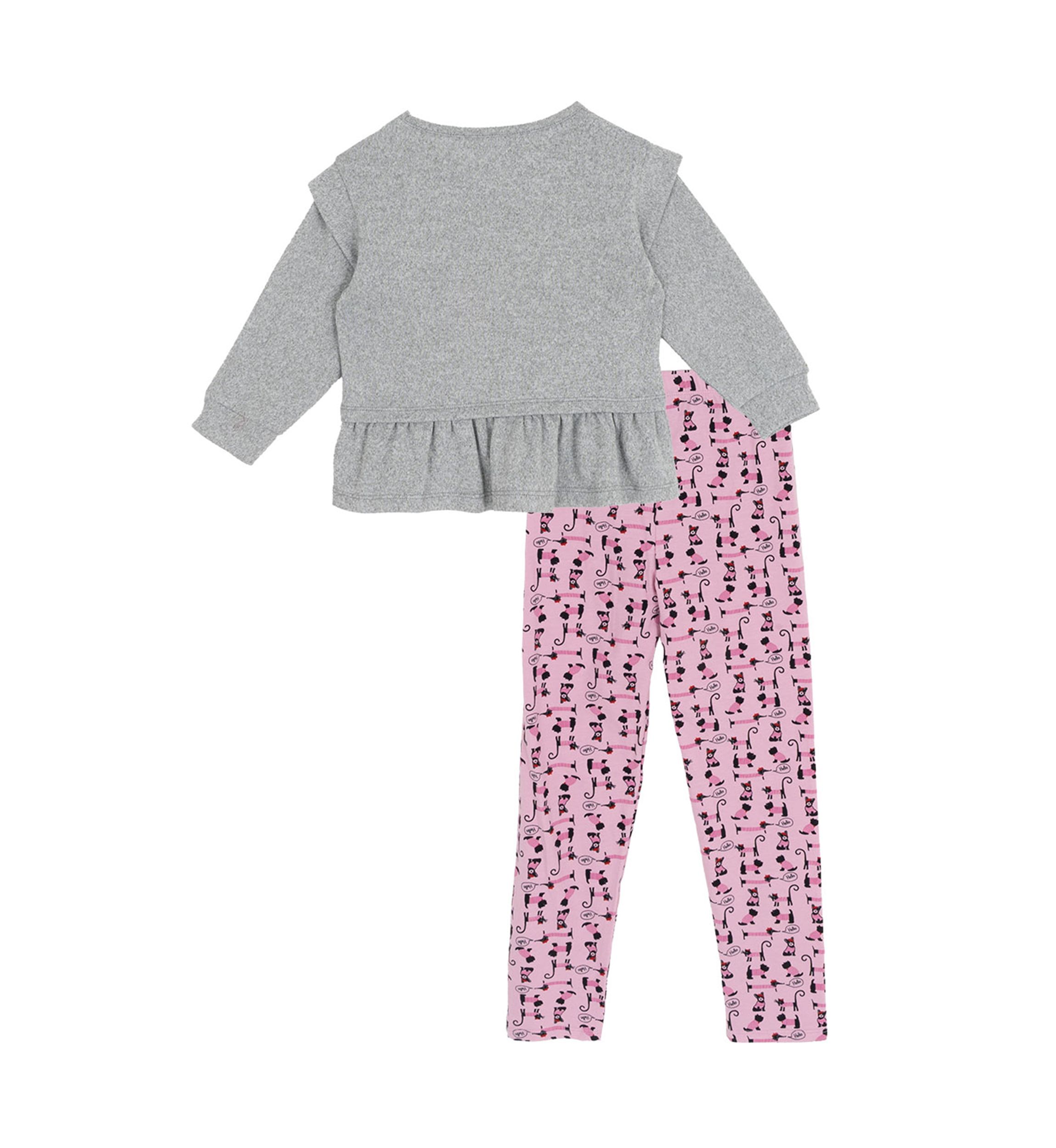 Toddler Girls Doggie Graphic T-Shirt and Printed Leggings Set