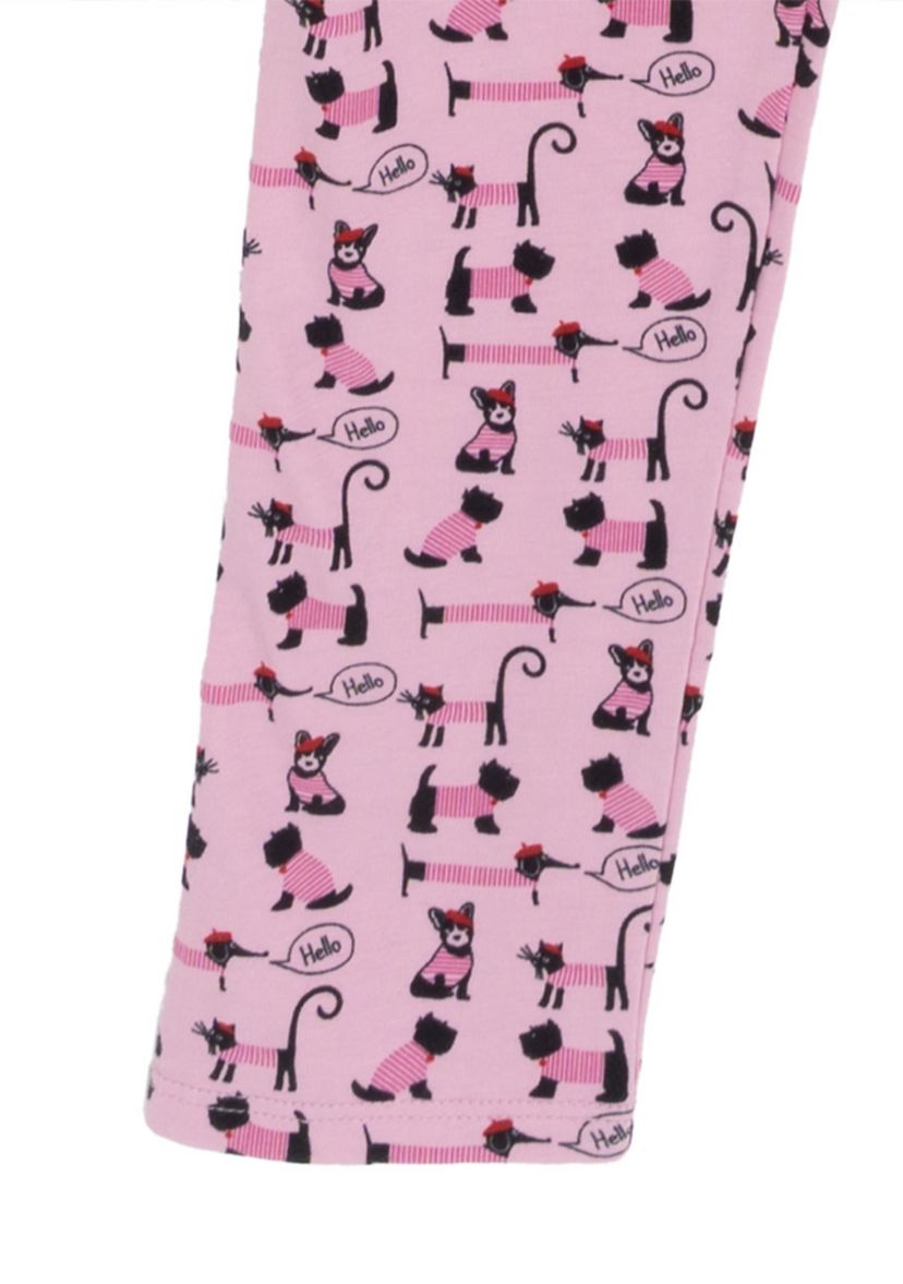 Toddler Girls Doggie Graphic T-Shirt and Printed Leggings Set