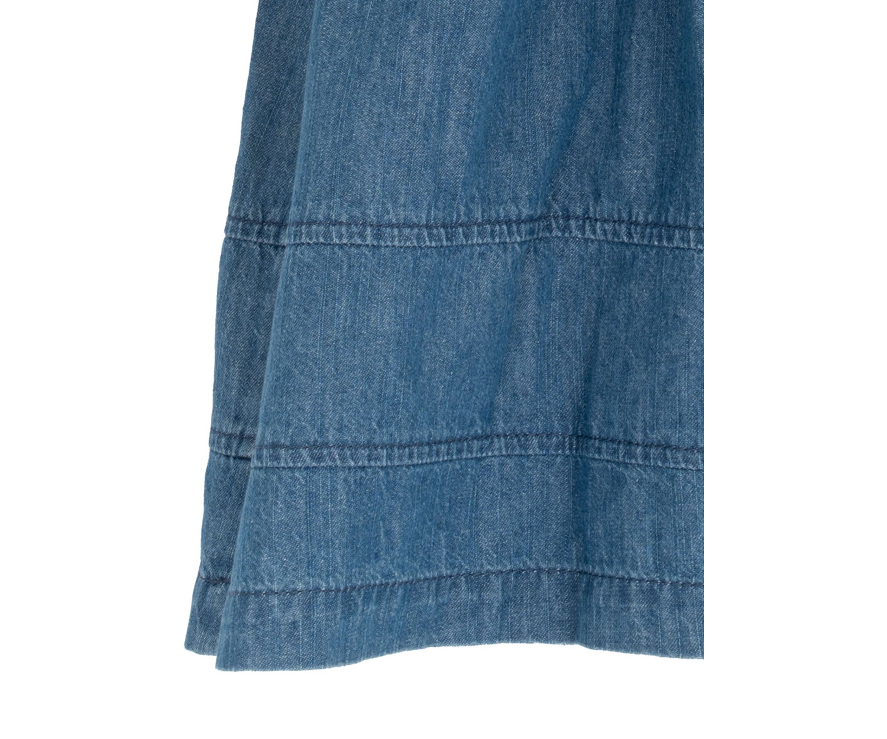 Toddler Girls Embroidered Chambray Dress