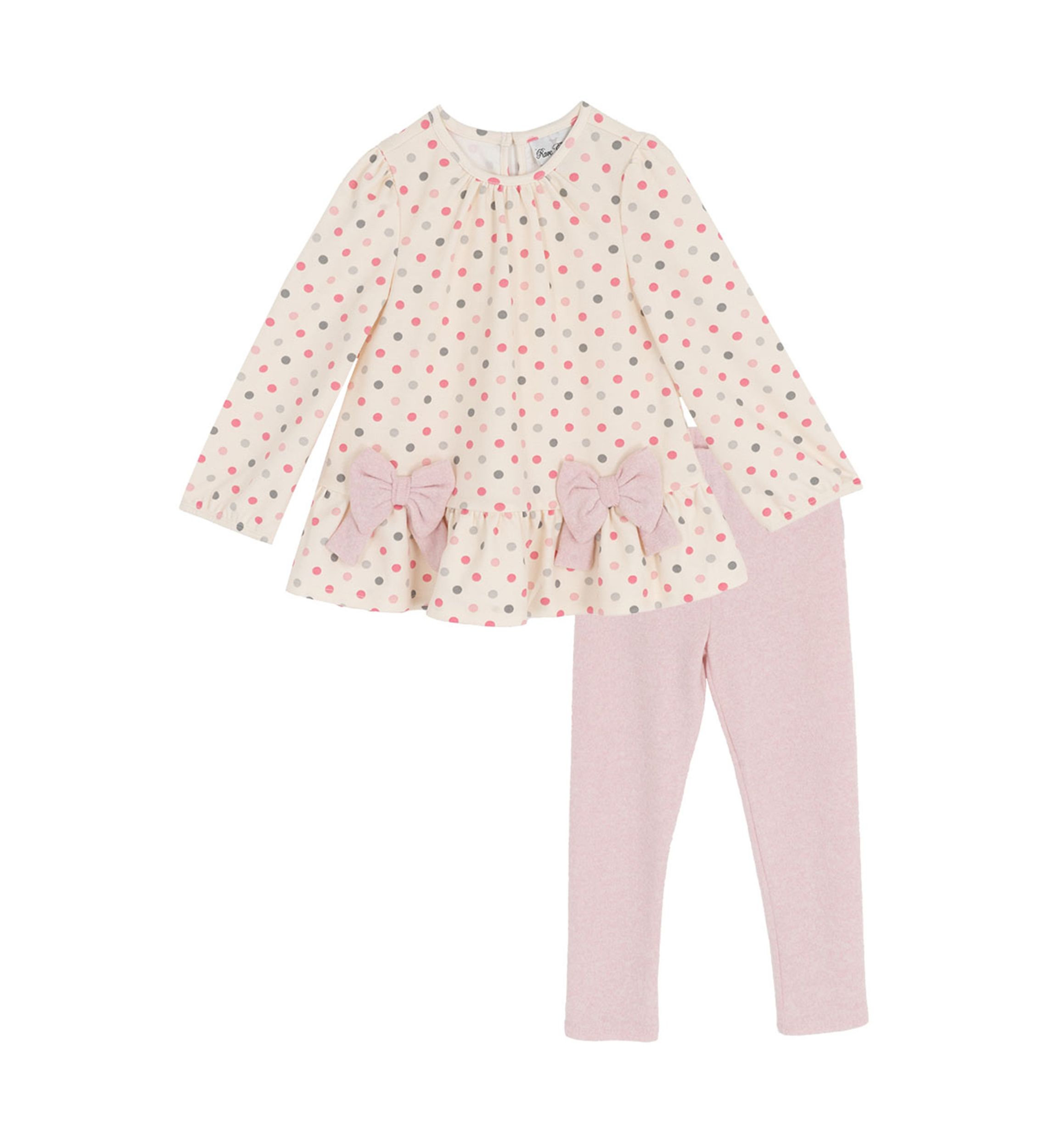 Toddler Girls Dot Bow Top and Leggings Set