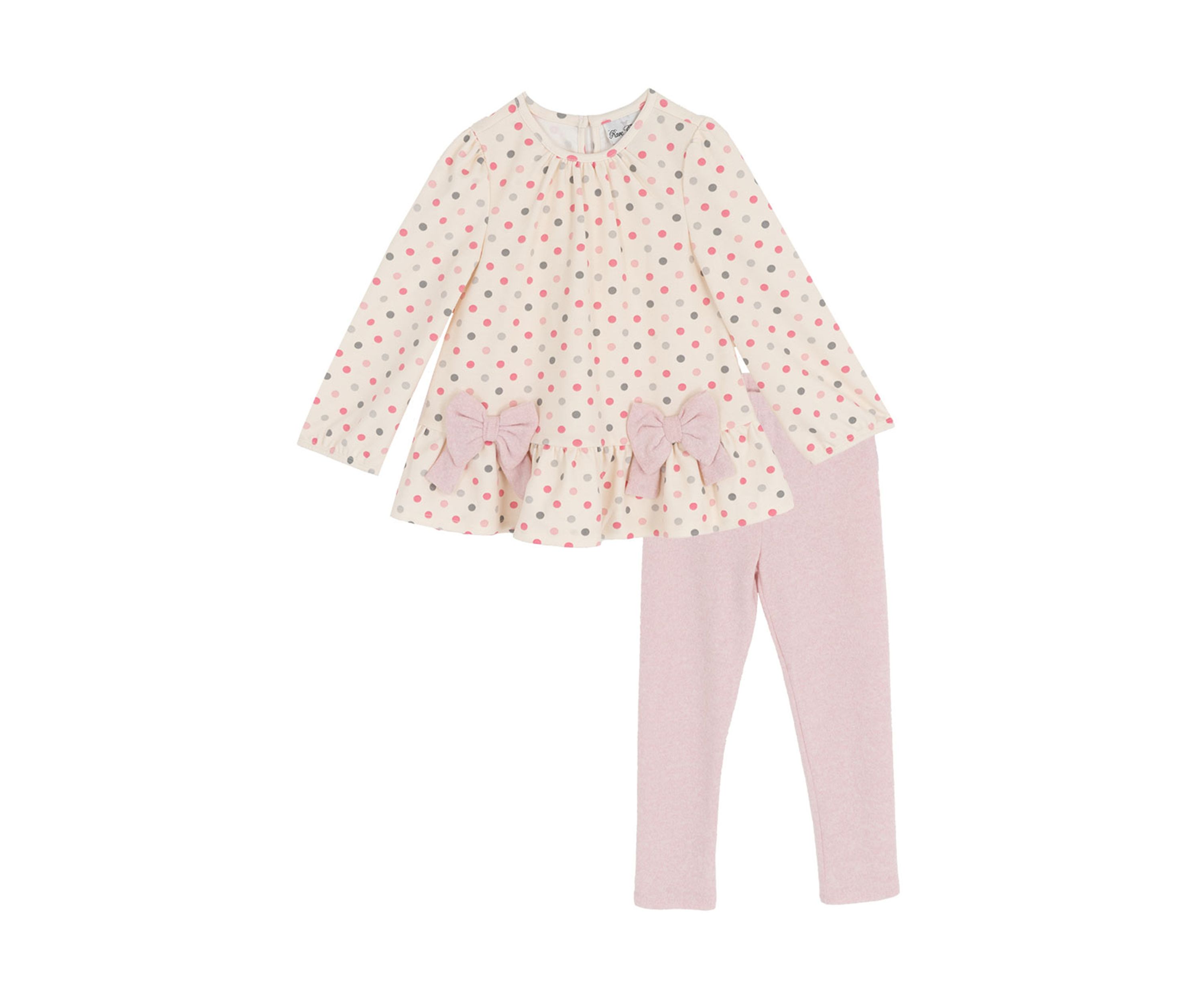 Toddler Girls Dot Bow Top and Leggings Set