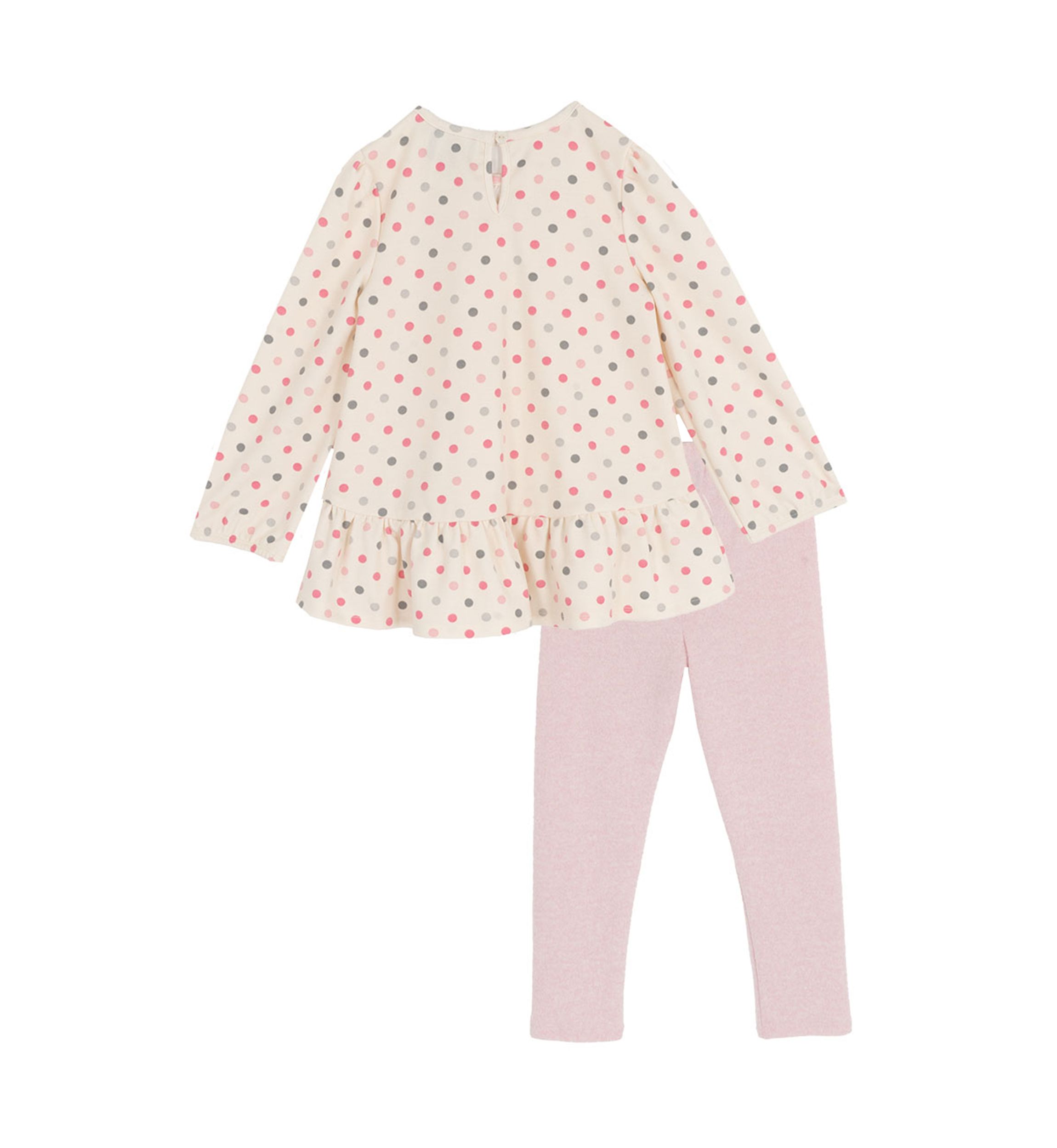 Toddler Girls Dot Bow Top and Leggings Set