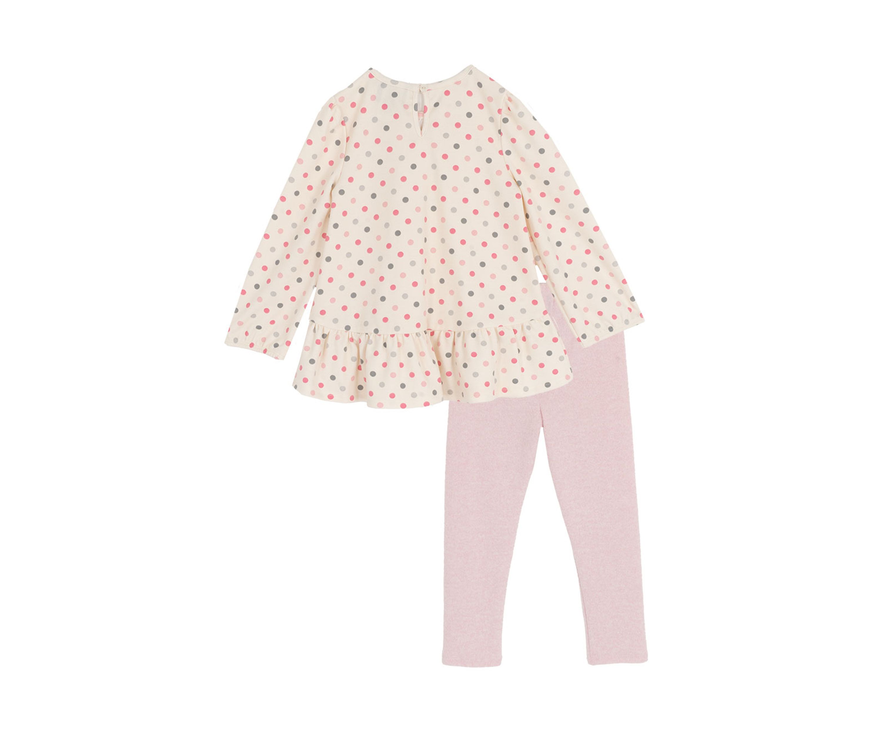 Toddler Girls Dot Bow Top and Leggings Set