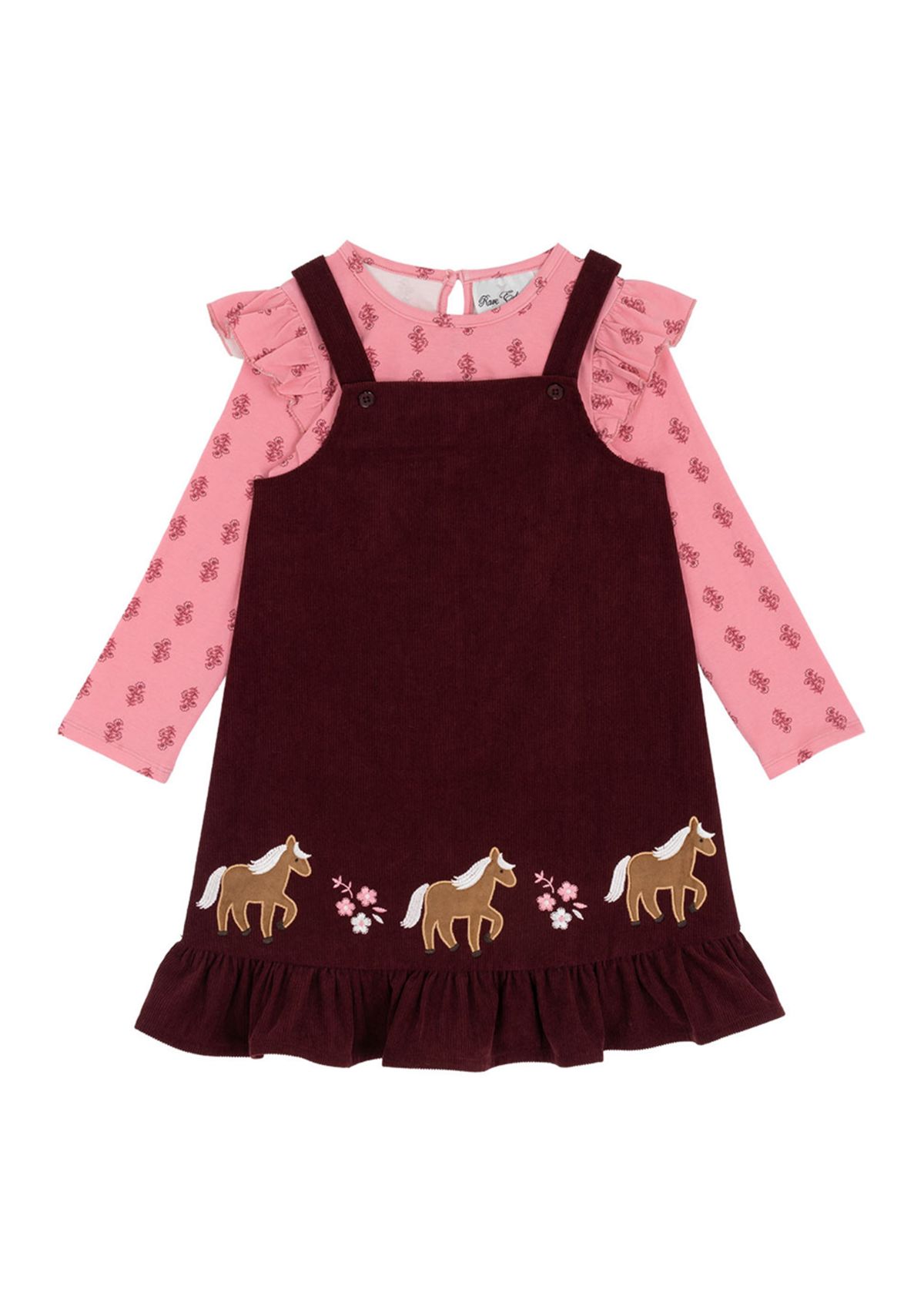 Toddler Girls Horse Jumper Dress Set