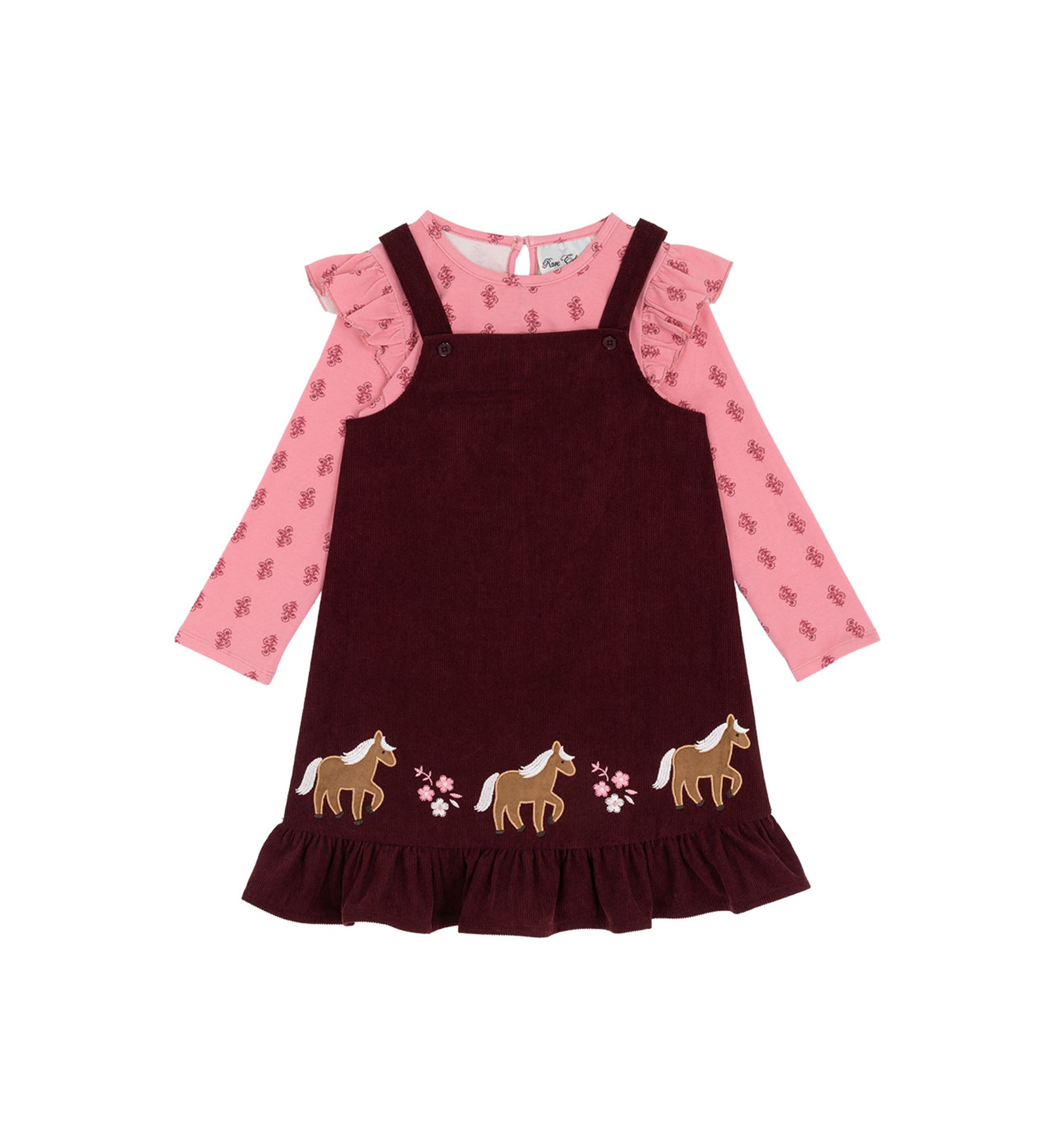 Toddler Girls Horse Jumper Dress Set