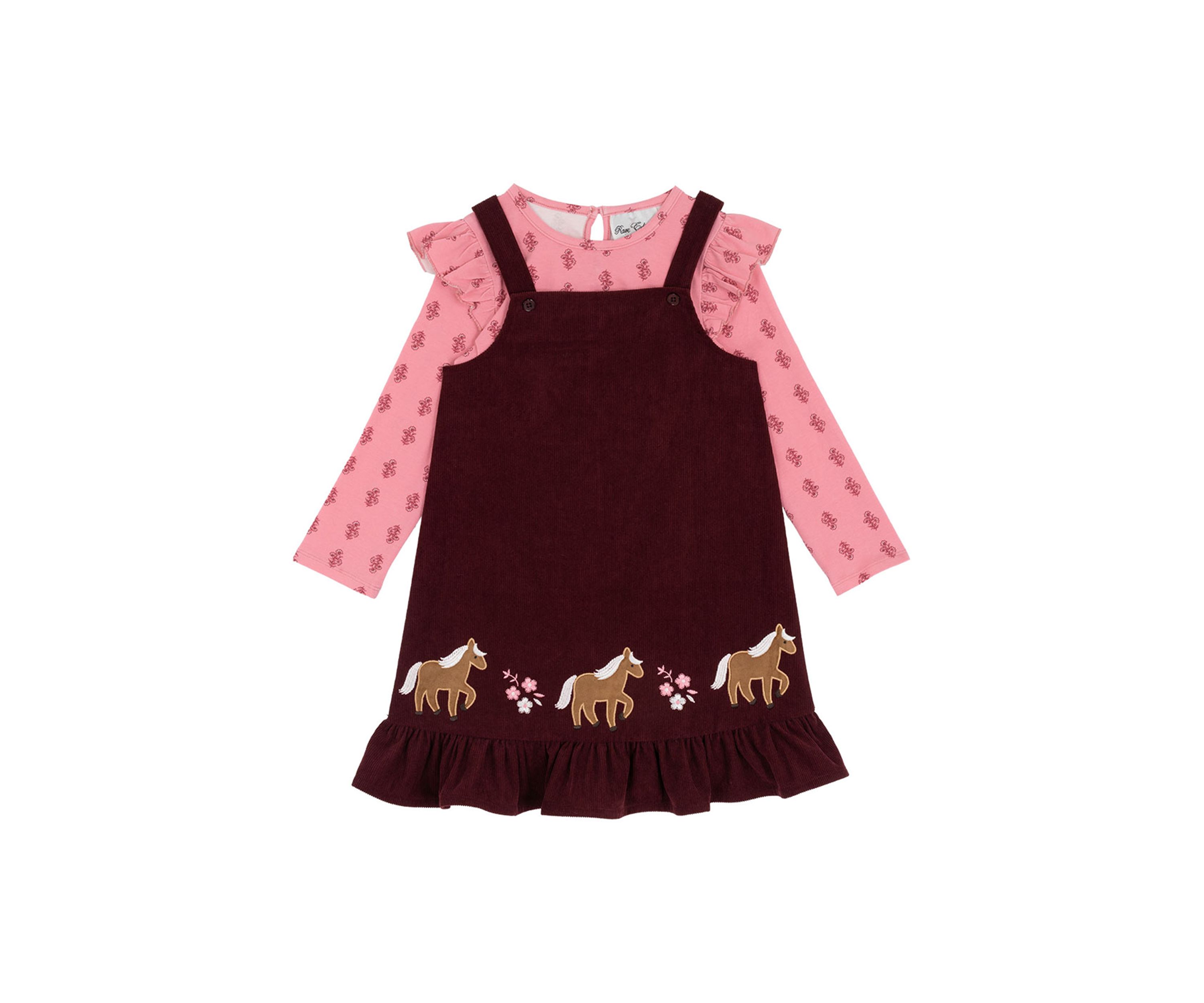 Toddler Girls Horse Jumper Dress Set