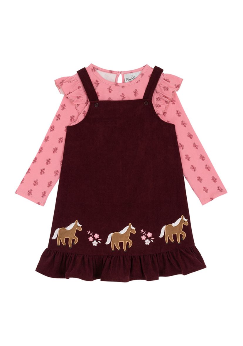 Toddler Girls Horse Jumper Dress Set