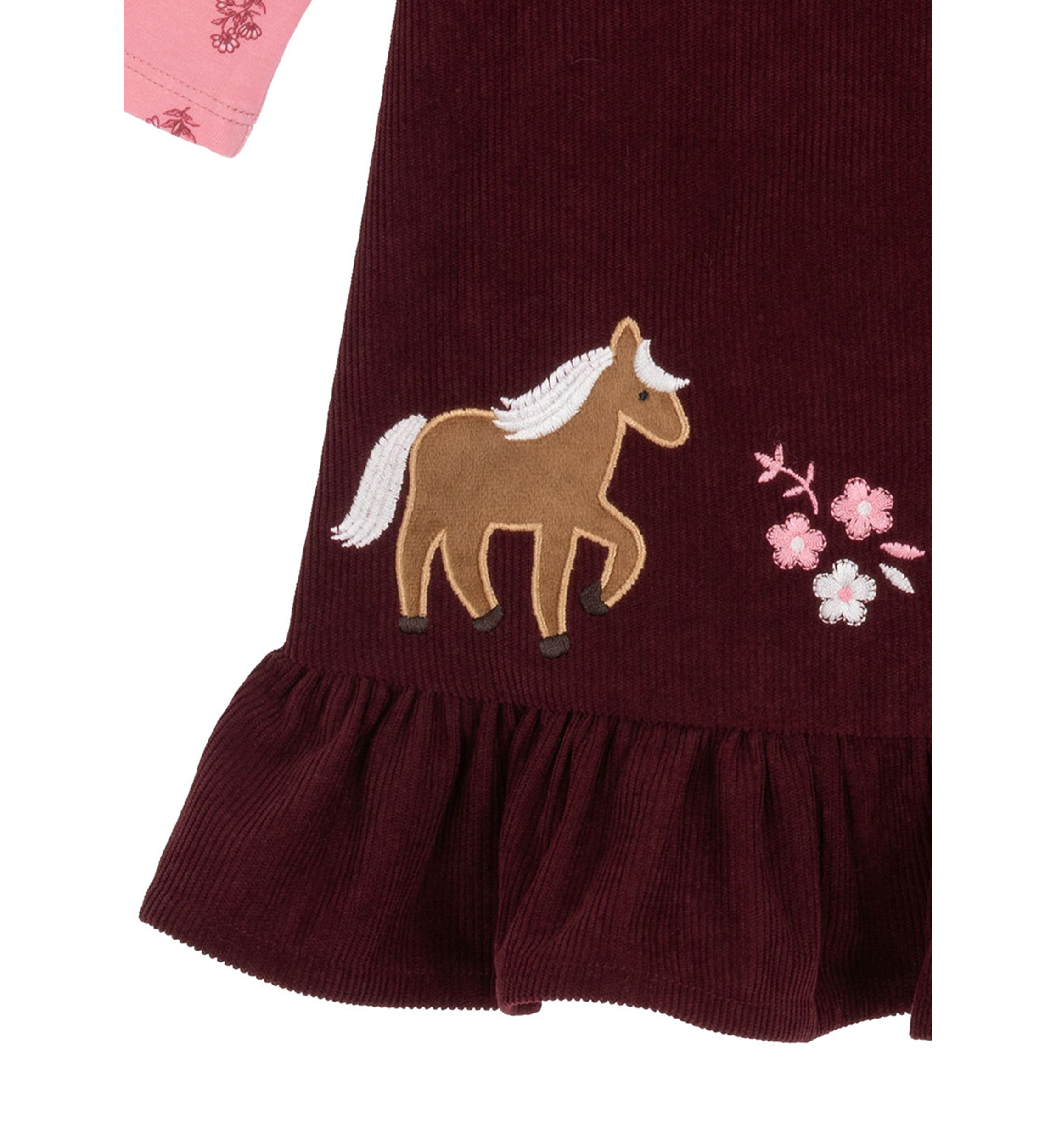 Toddler Girls Horse Jumper Dress Set
