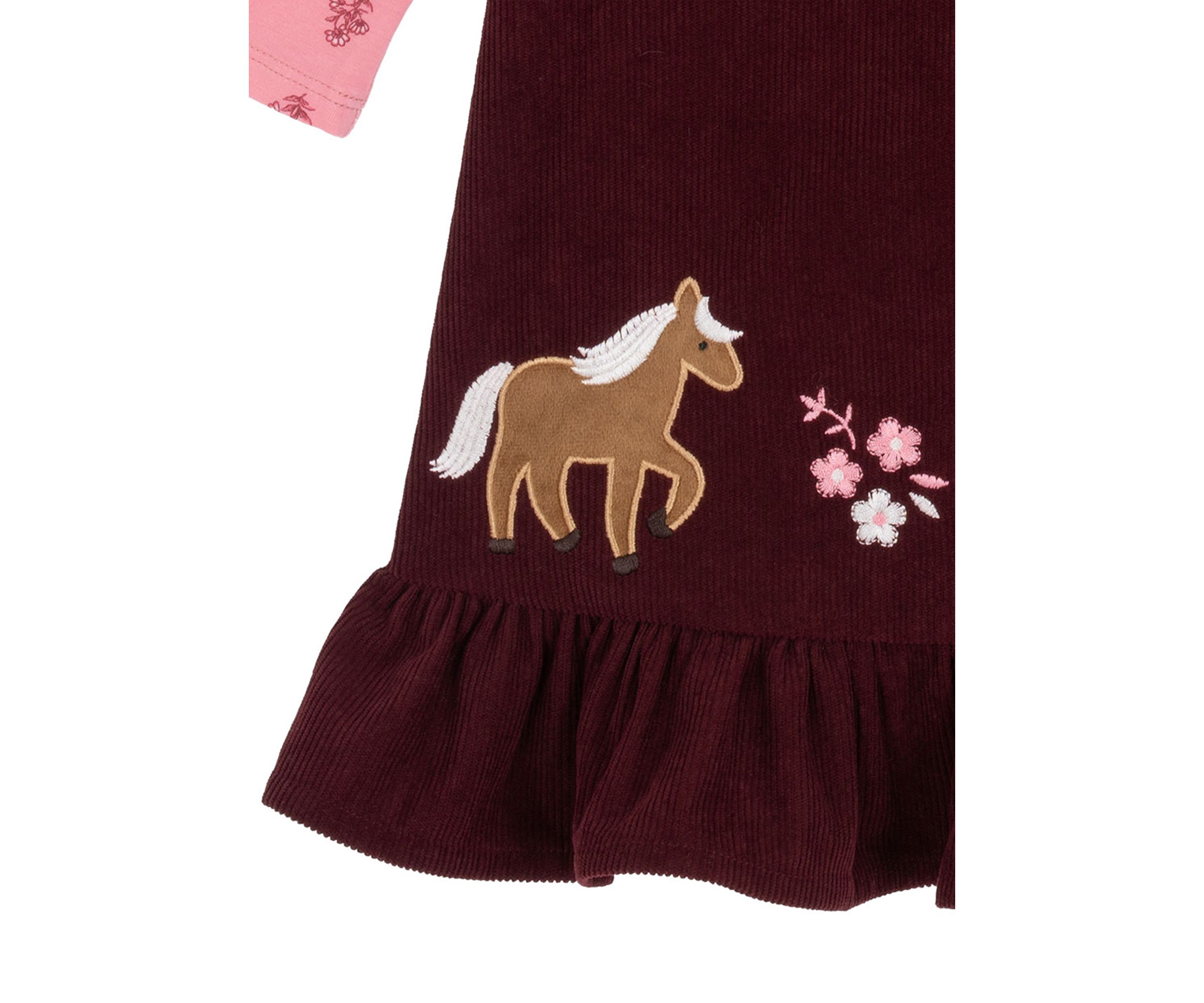 Toddler Girls Horse Jumper Dress Set