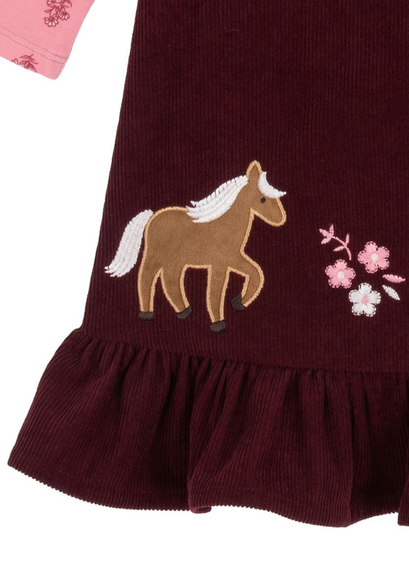 Toddler Girls Horse Jumper Dress Set