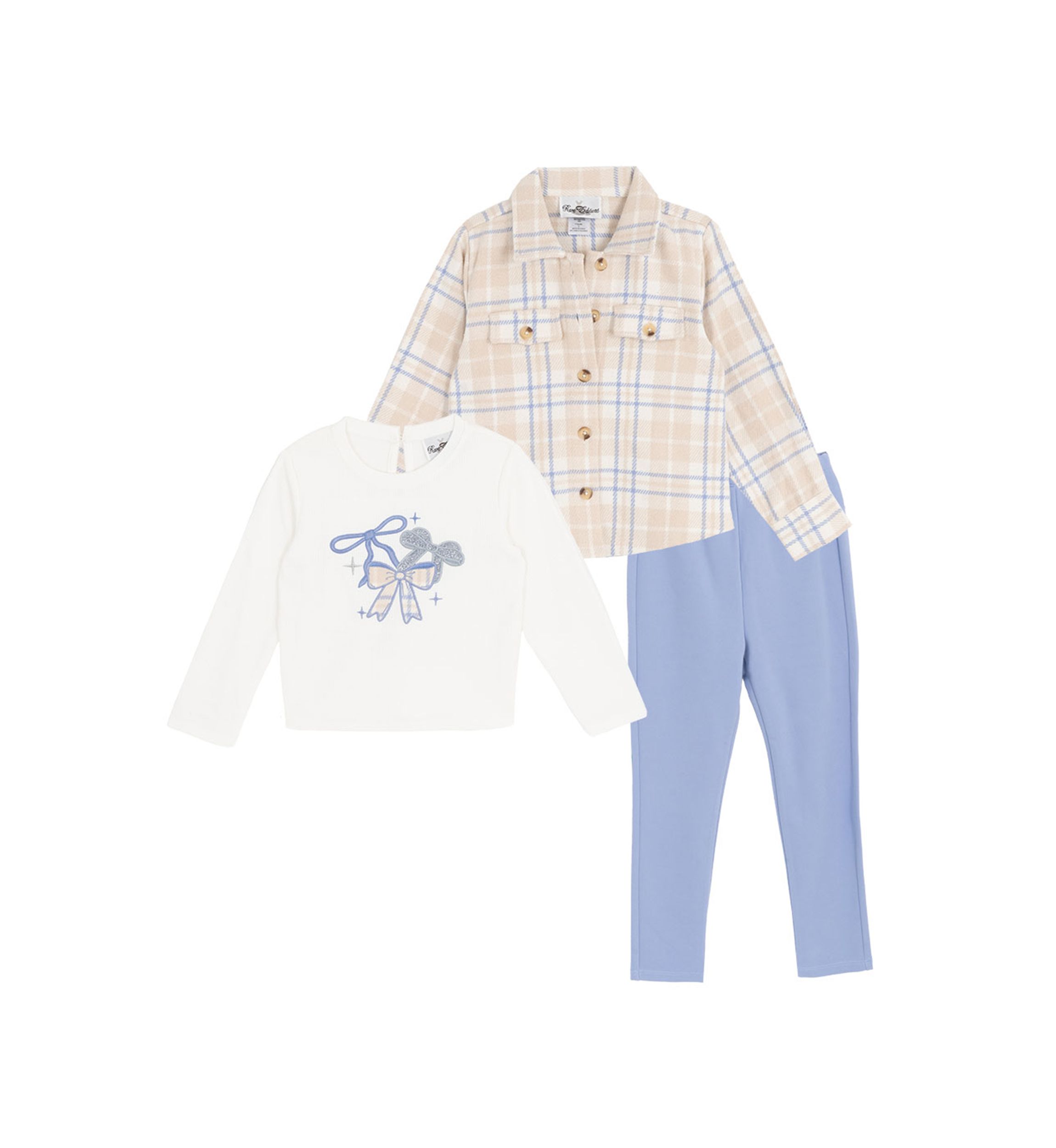 Toddler Girls Plaid Shacket Set 