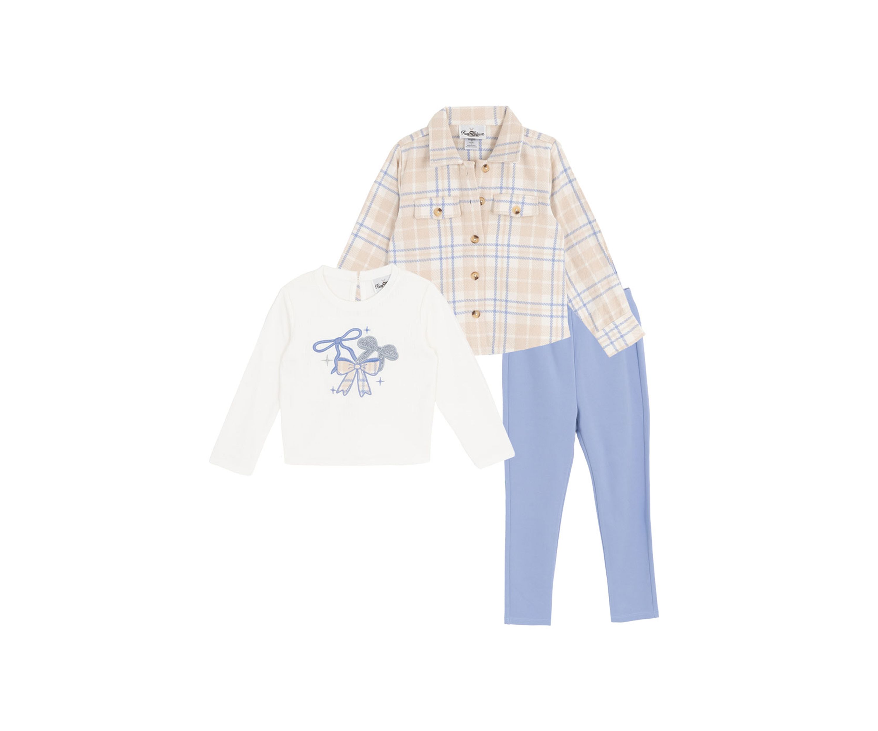 Toddler Girls Plaid Shacket Set 