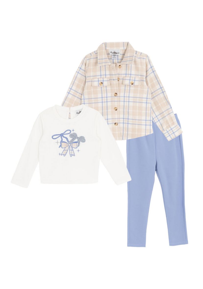 Toddler Girls Plaid Shacket Set 