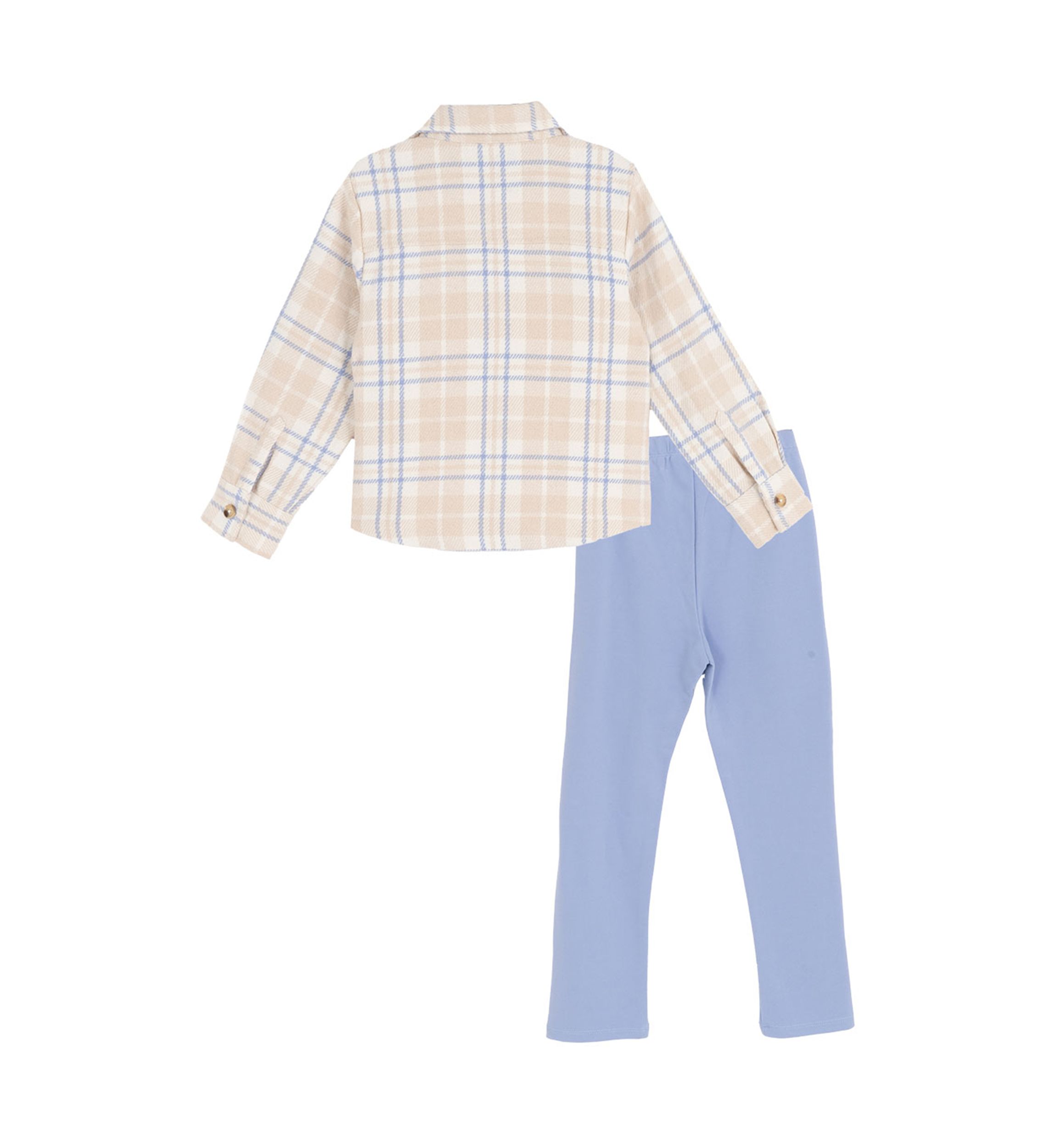 Toddler Girls Plaid Shacket Set 