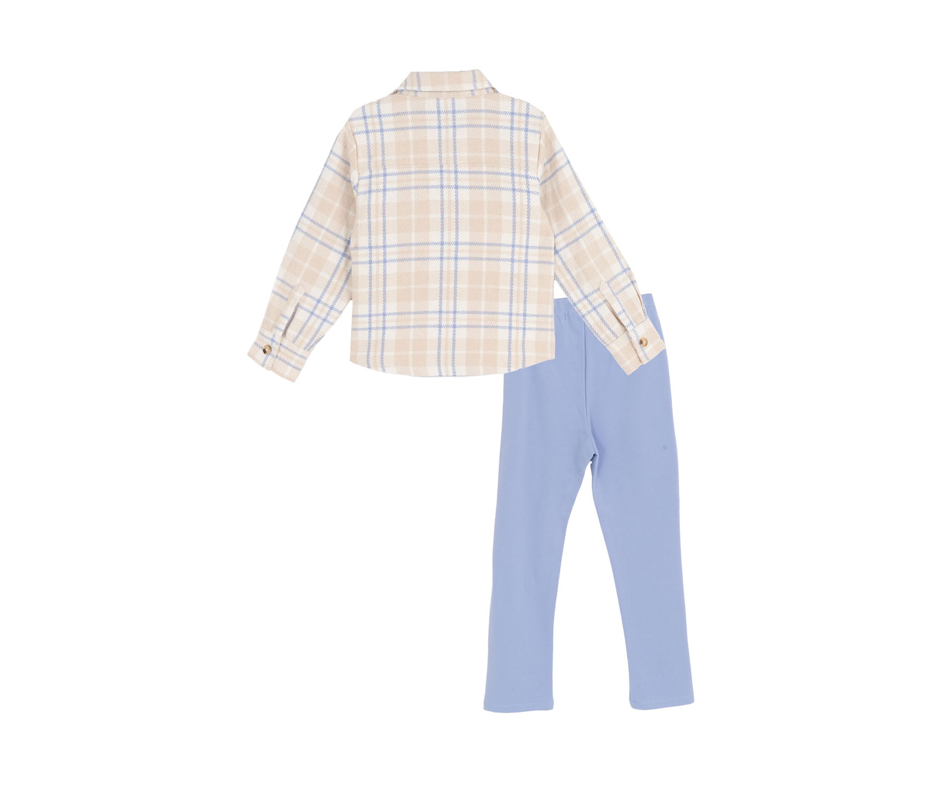 Toddler Girls Plaid Shacket Set 