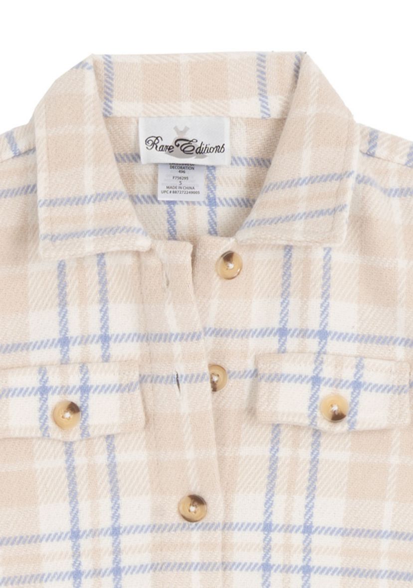 Toddler Girls Plaid Shacket Set 