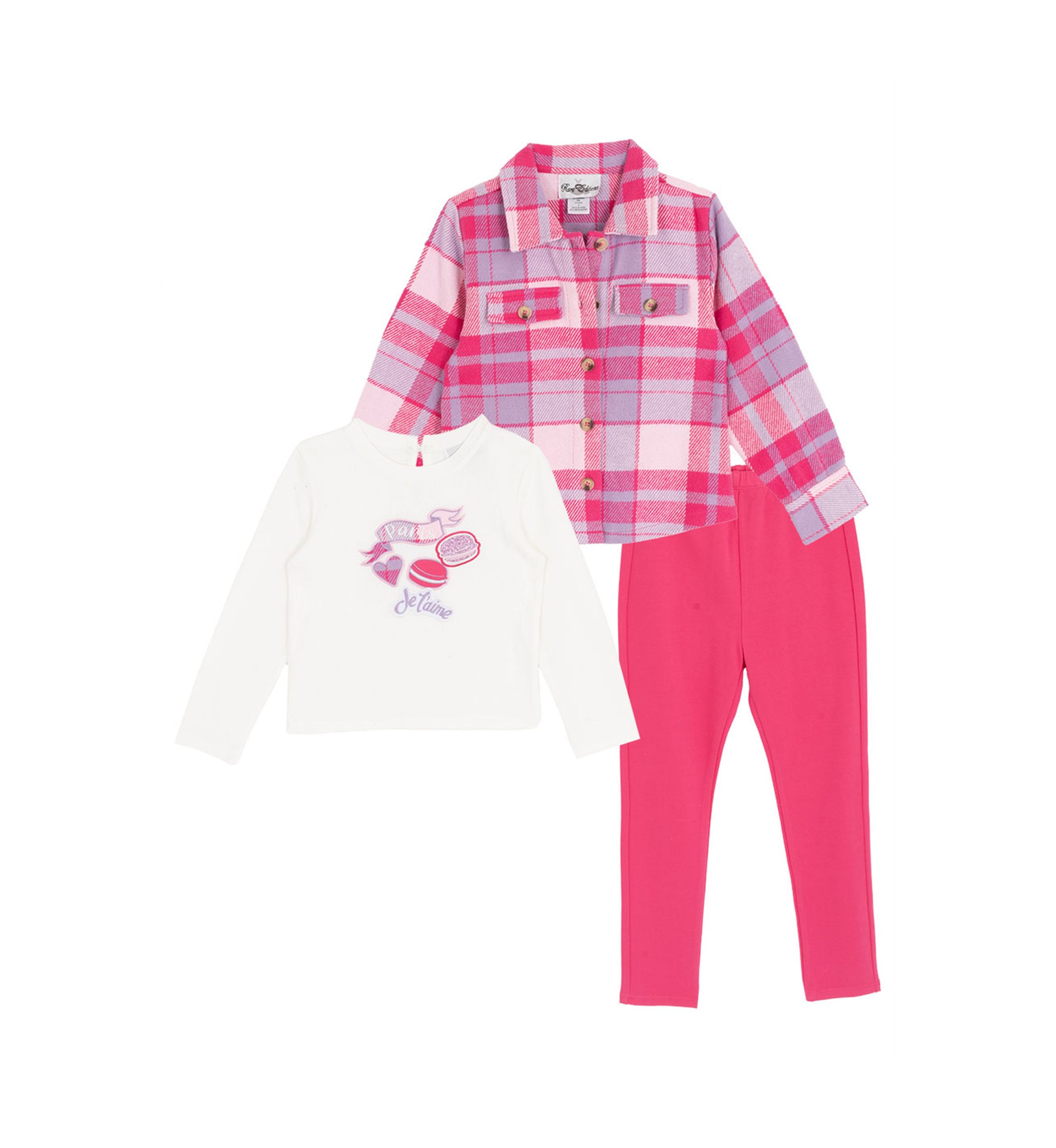 	  Toddler Girls Plaid Shacket Set 