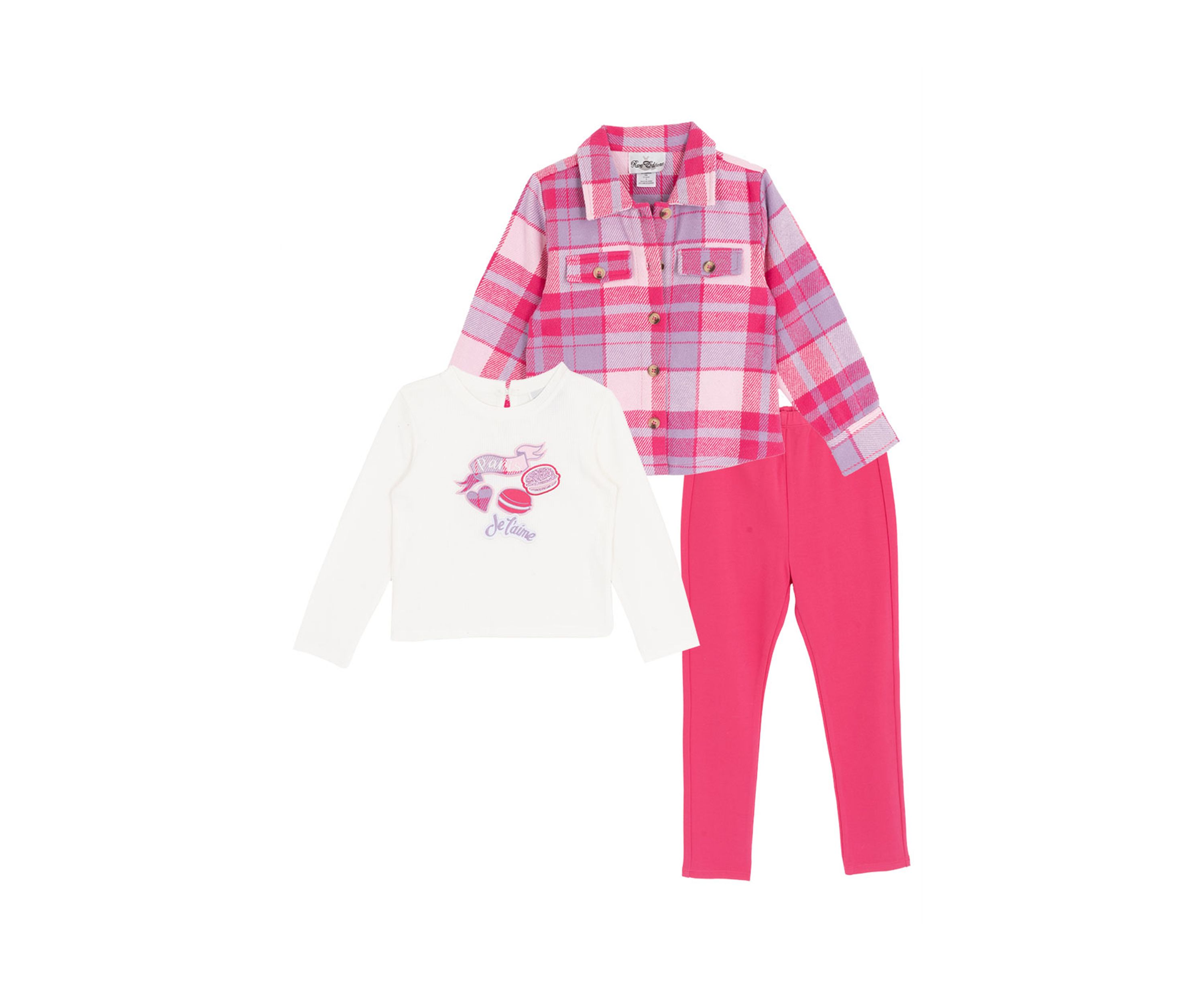 	  Toddler Girls Plaid Shacket Set 