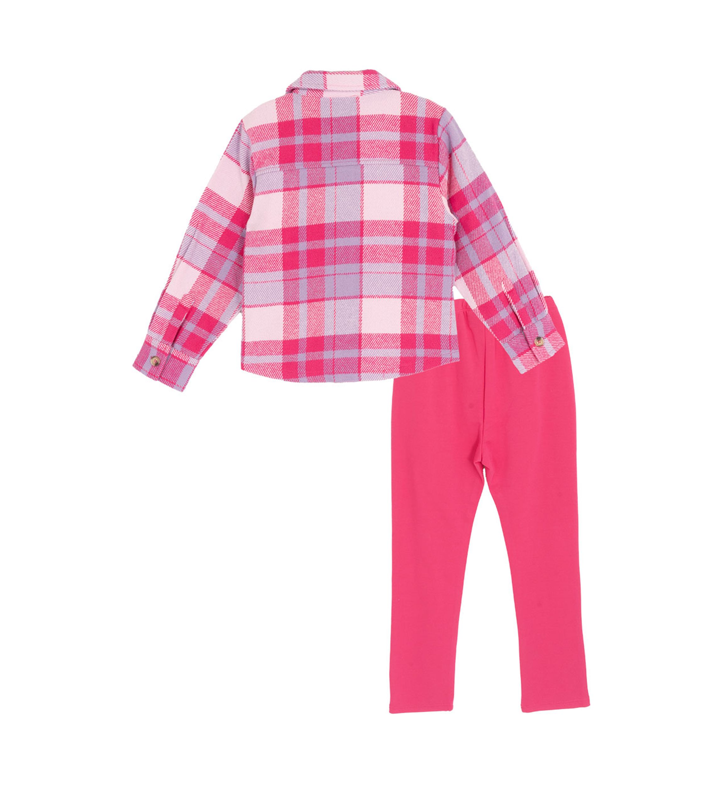 	  Toddler Girls Plaid Shacket Set 