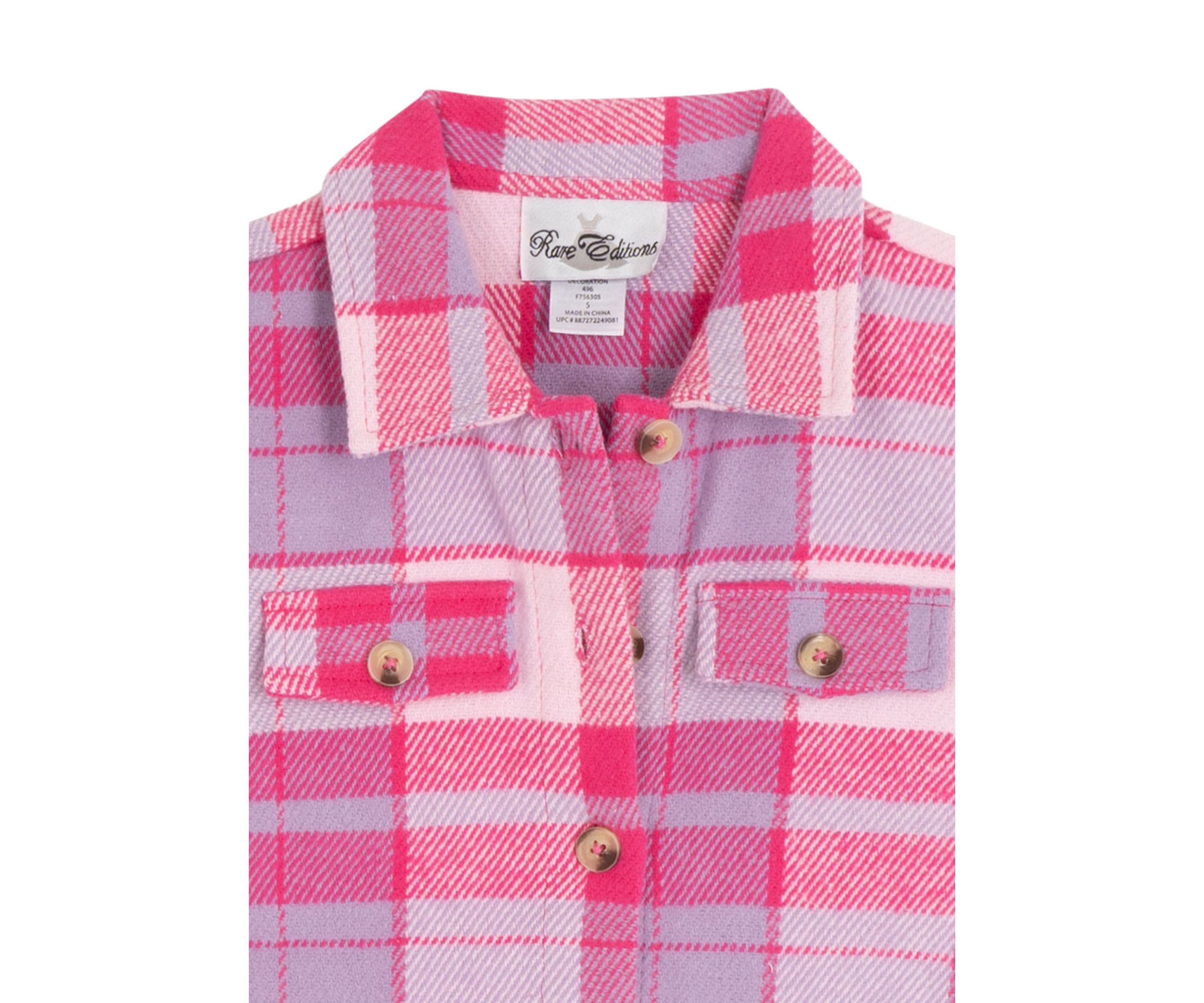 	  Toddler Girls Plaid Shacket Set 