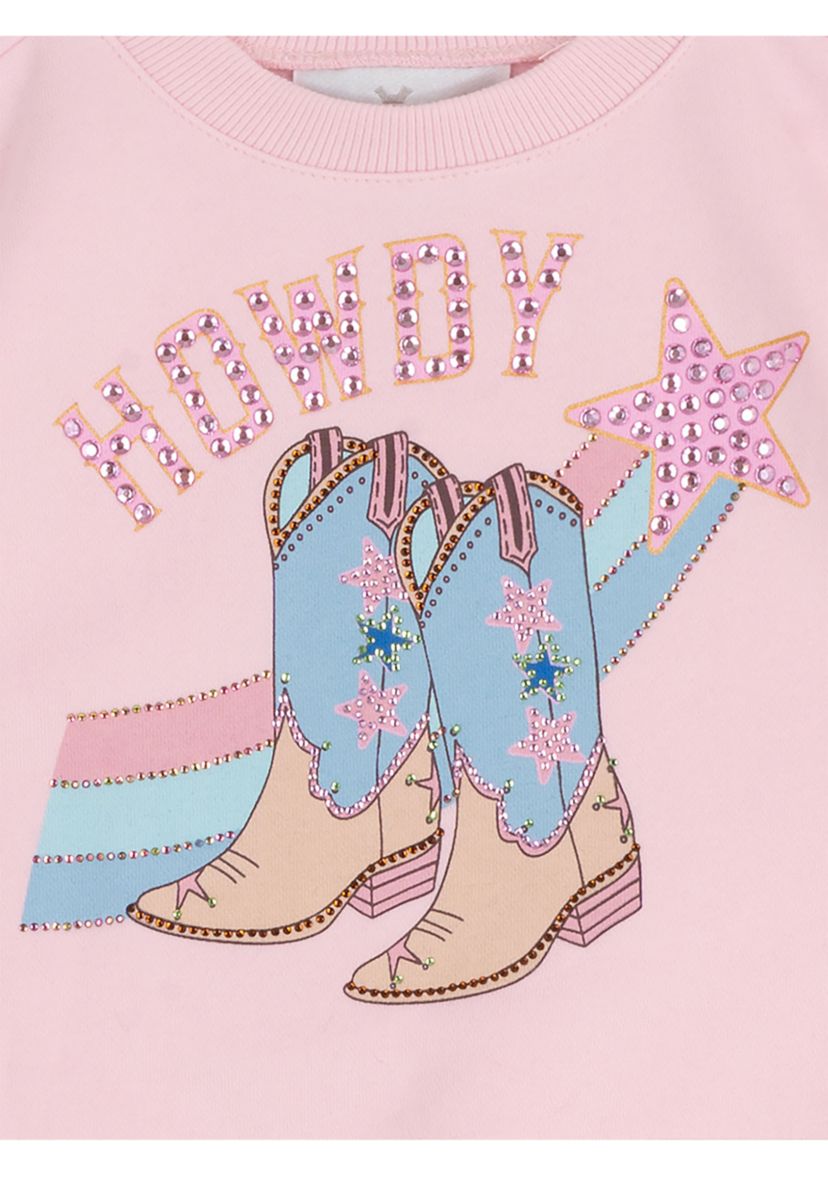 Toddler Girls Howdy Graphic Shirt and Flare Jeans