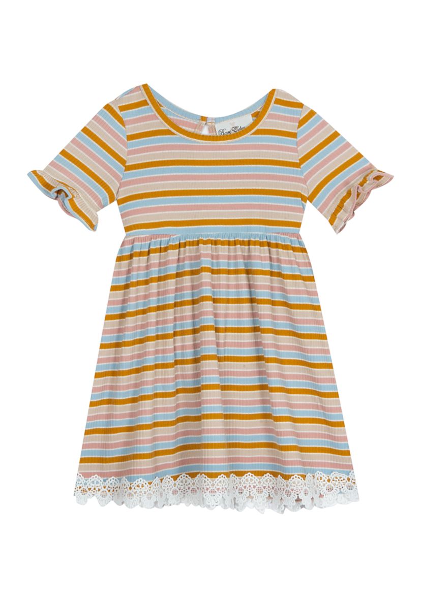 Toddler Girls Rib Knit Stripe Dress