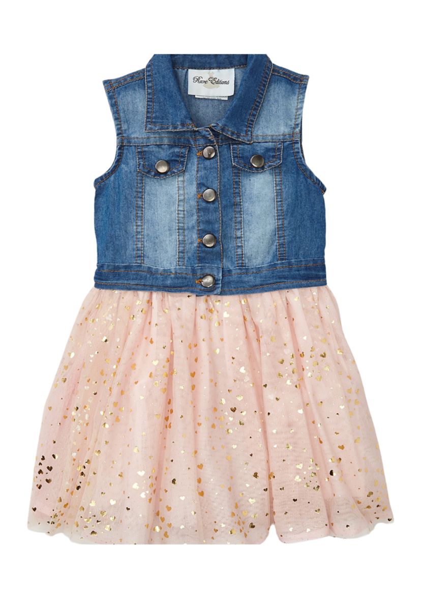 Toddler Girls Denim Vest Dress