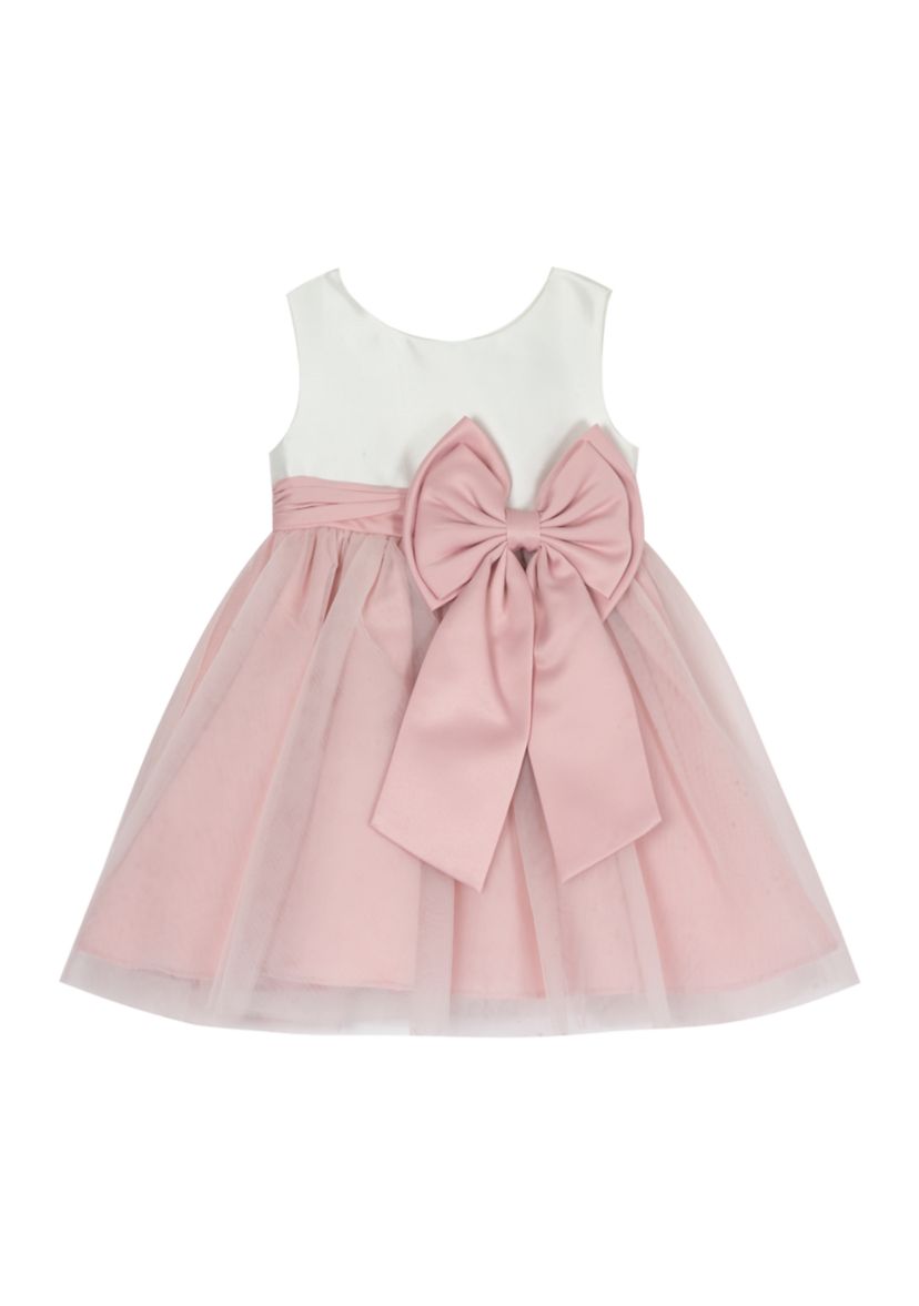 Toddler Girls 2 Tone Bow Party Dress