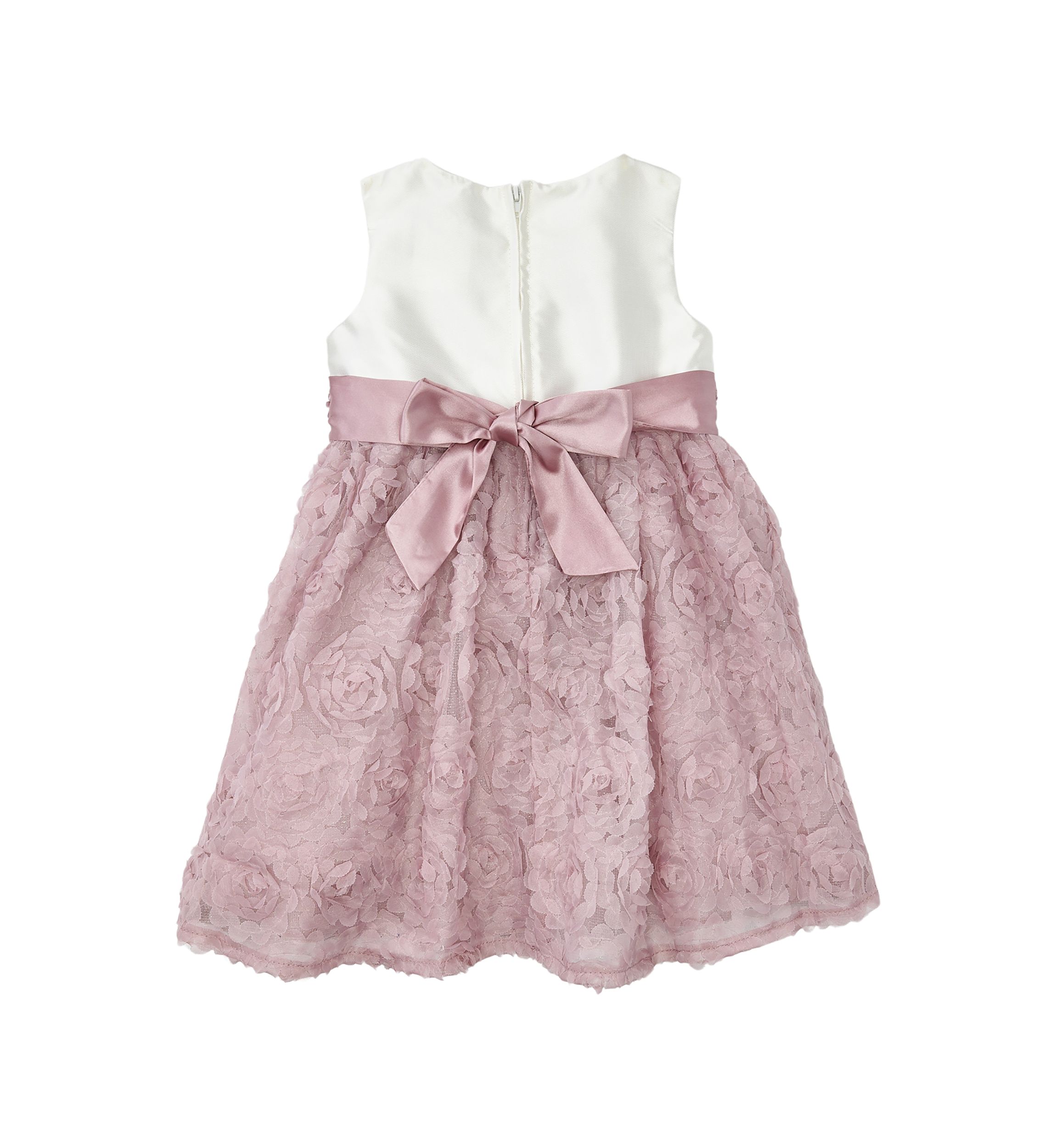 Toddler Girls Mikado Bodice to Soutache Skirt Dress with Waist Flowers