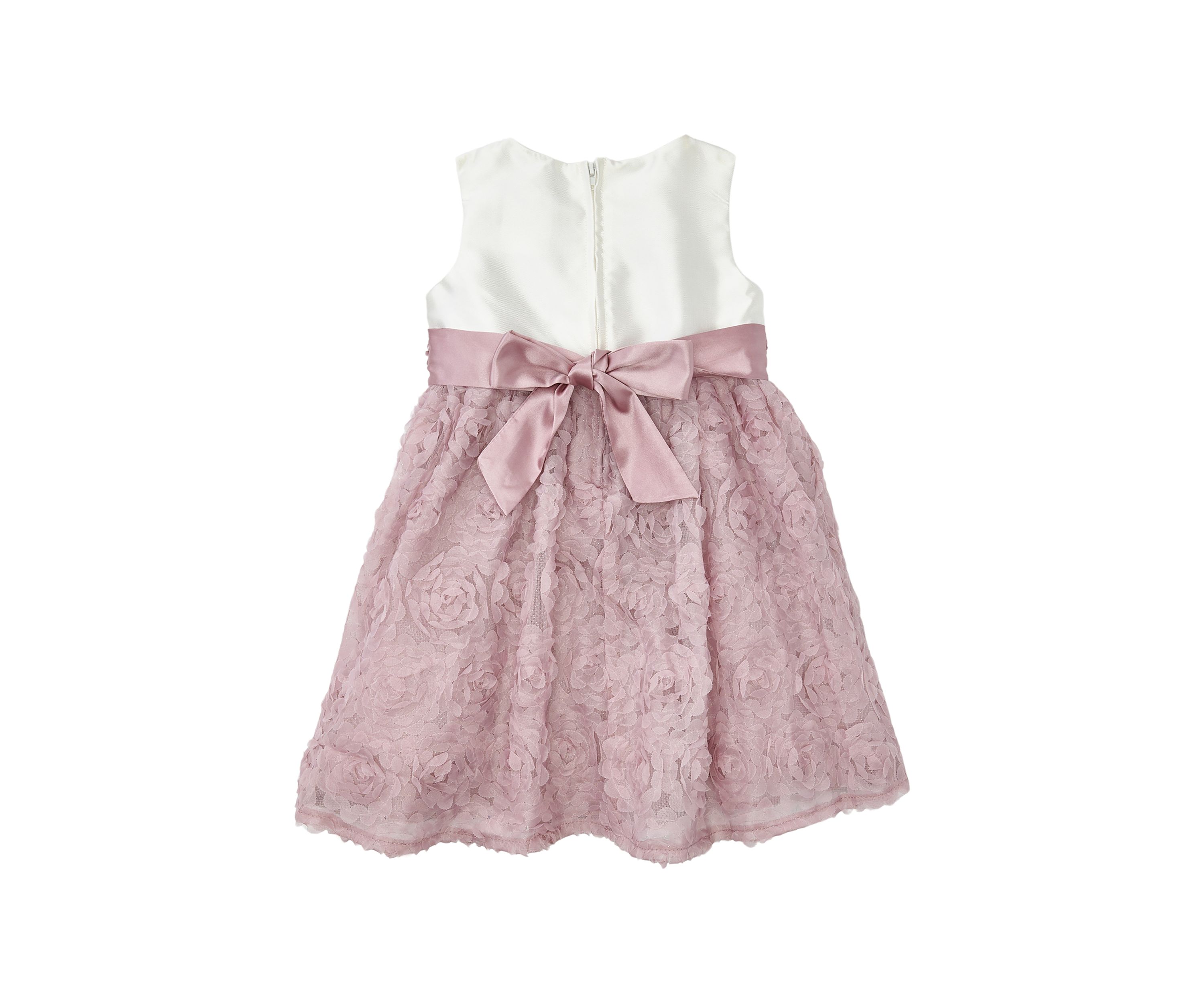 Toddler Girls Mikado Bodice to Soutache Skirt Dress with Waist Flowers