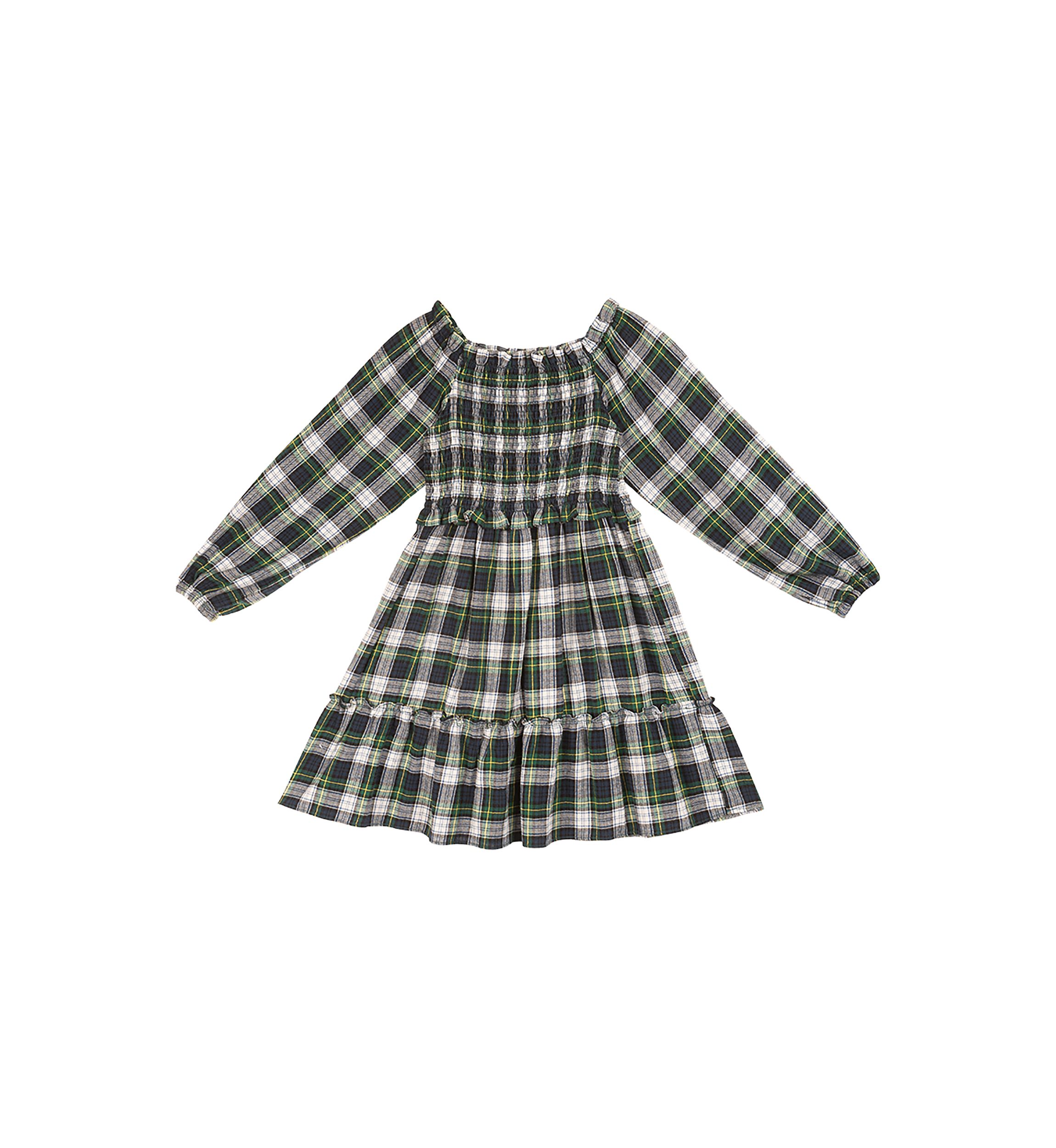 Toddler Girls Twill Yarn Dyed Plaid Dress