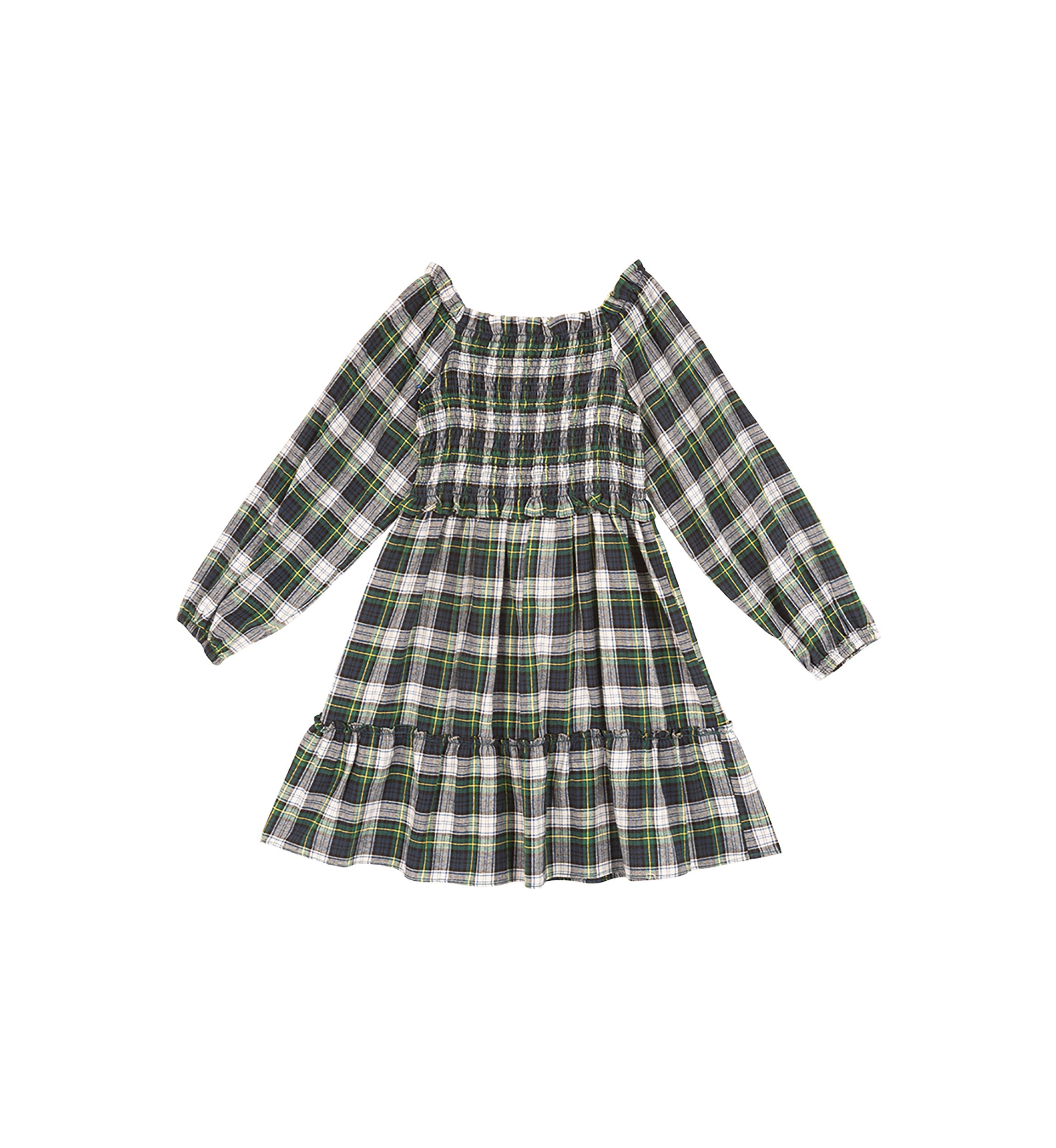 Toddler Girls Twill Yarn Dyed Plaid Dress