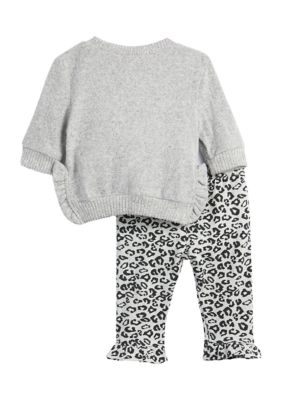 Baby Girls Hacci Printed Top and Leggings Set