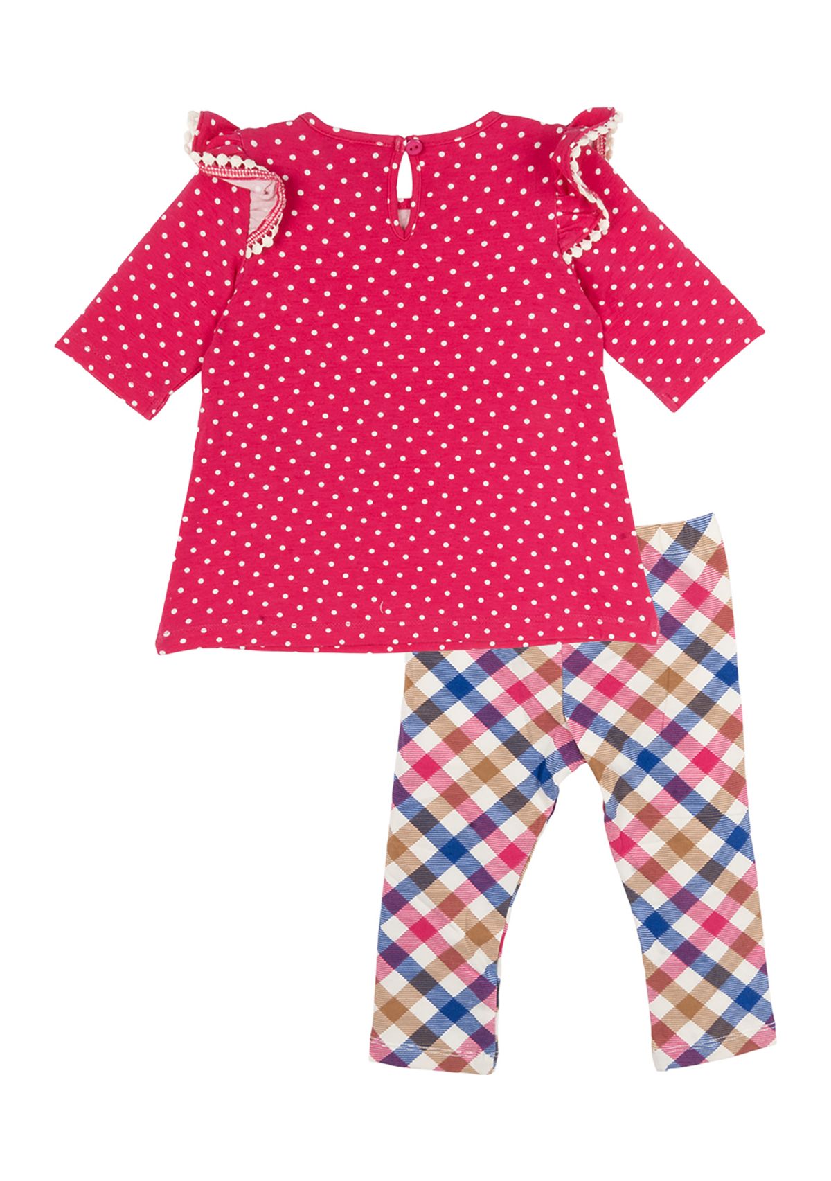 Baby Girls Dog Appliqué Top and Printed Leggings Set